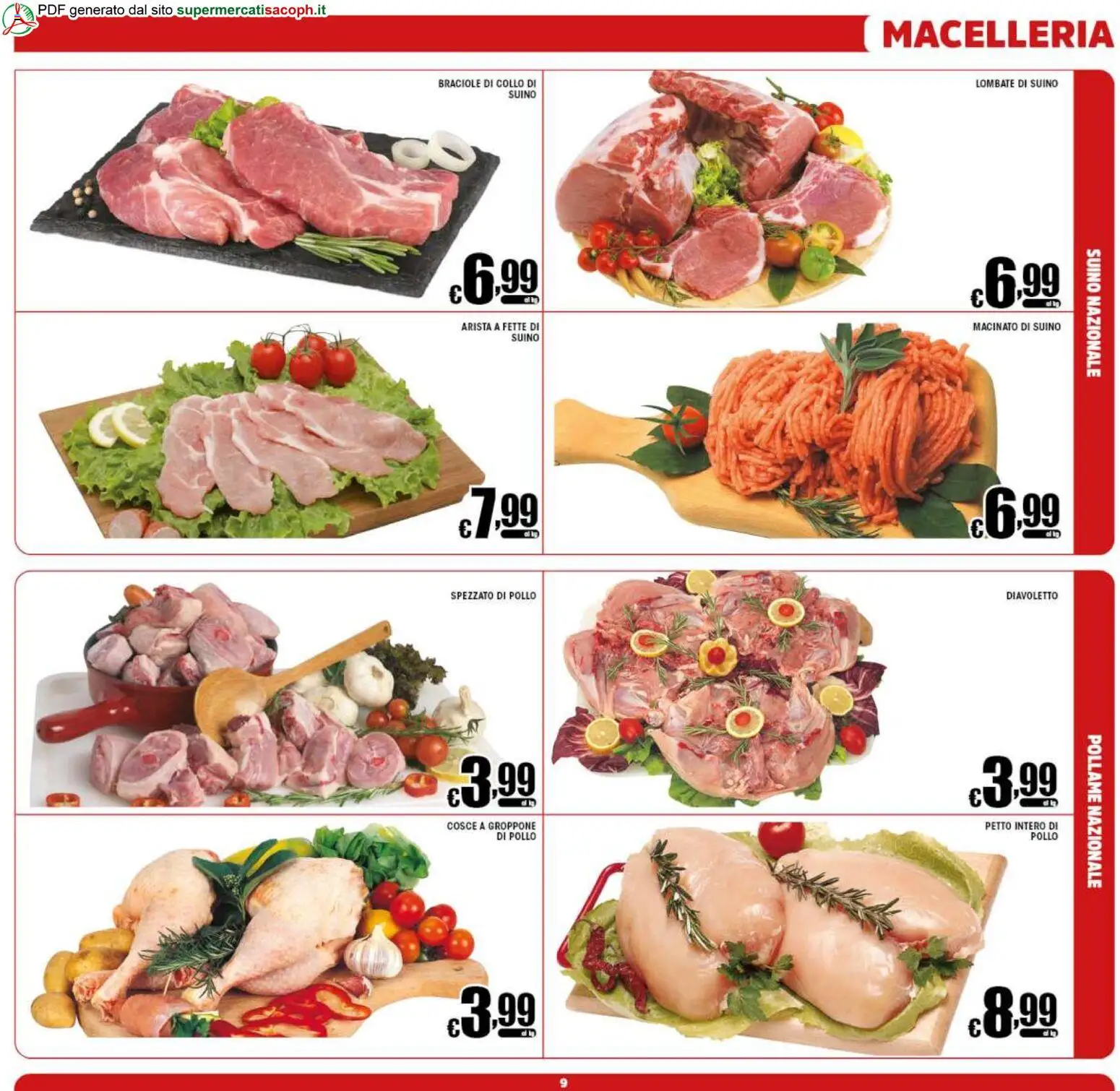 Volantino Sacoph del 12/08/2026 | Pagina: 9 | Prodotti: Pollame, Pollo, Suino, Collo