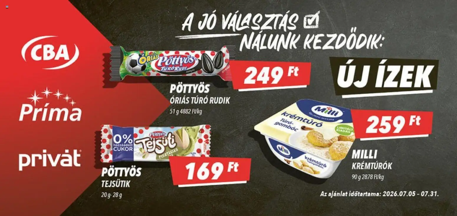CBA Príma akciós ujság - amely érvényes a következő dátumtól: 2026.07.05. | Oldal: 4