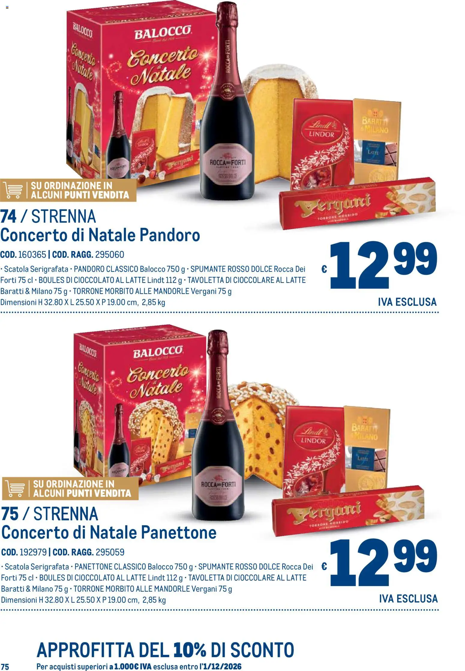 Volantino Metro del 19/10/2026 | Pagina: 75 | Prodotti: Cioccolato, Mandorle, Pandoro, Tavoletta