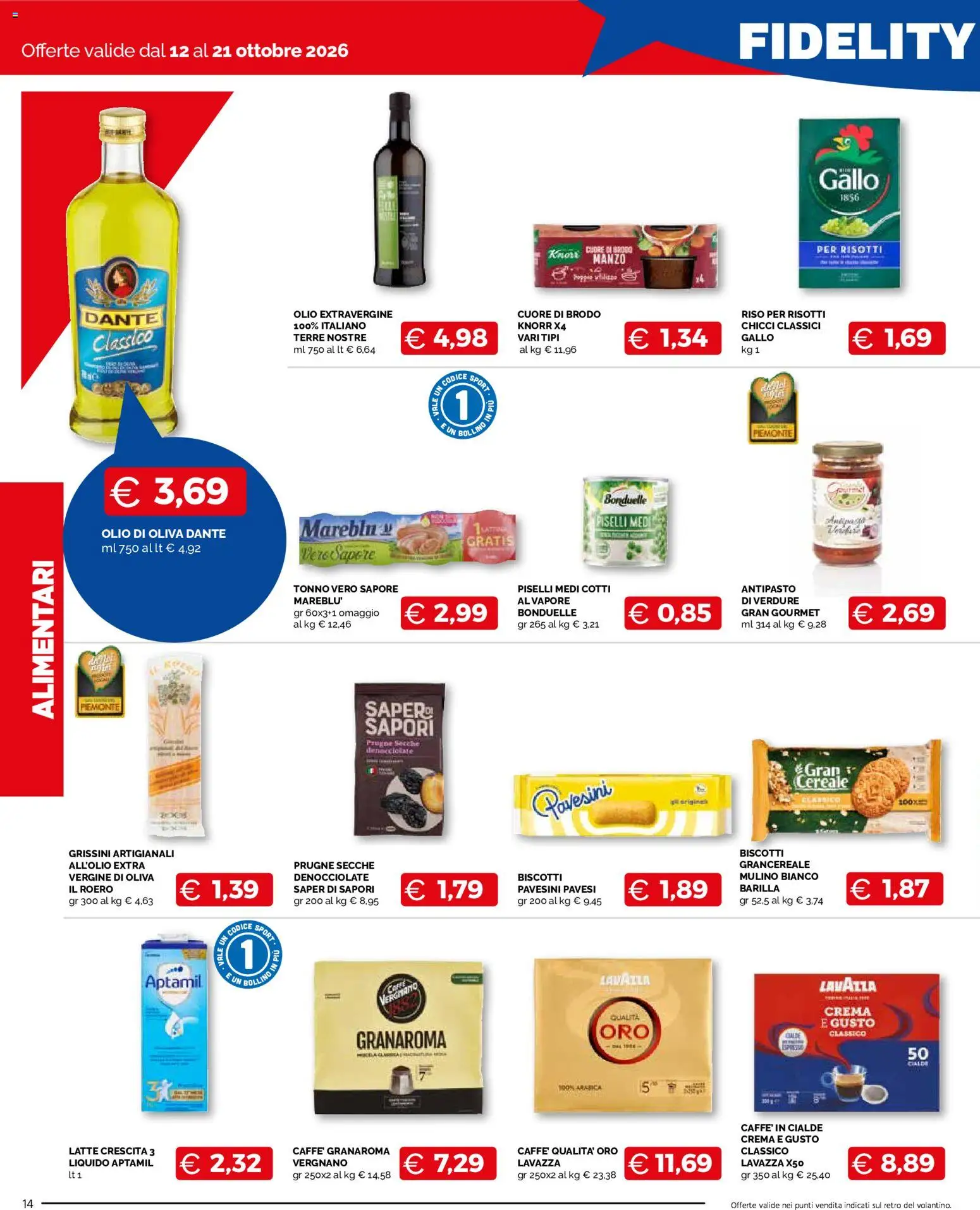 Volantino Mercatò del 12/10/2026 | Pagina: 14 | Prodotti: Manzo, Barilla, Tonno, Cialde