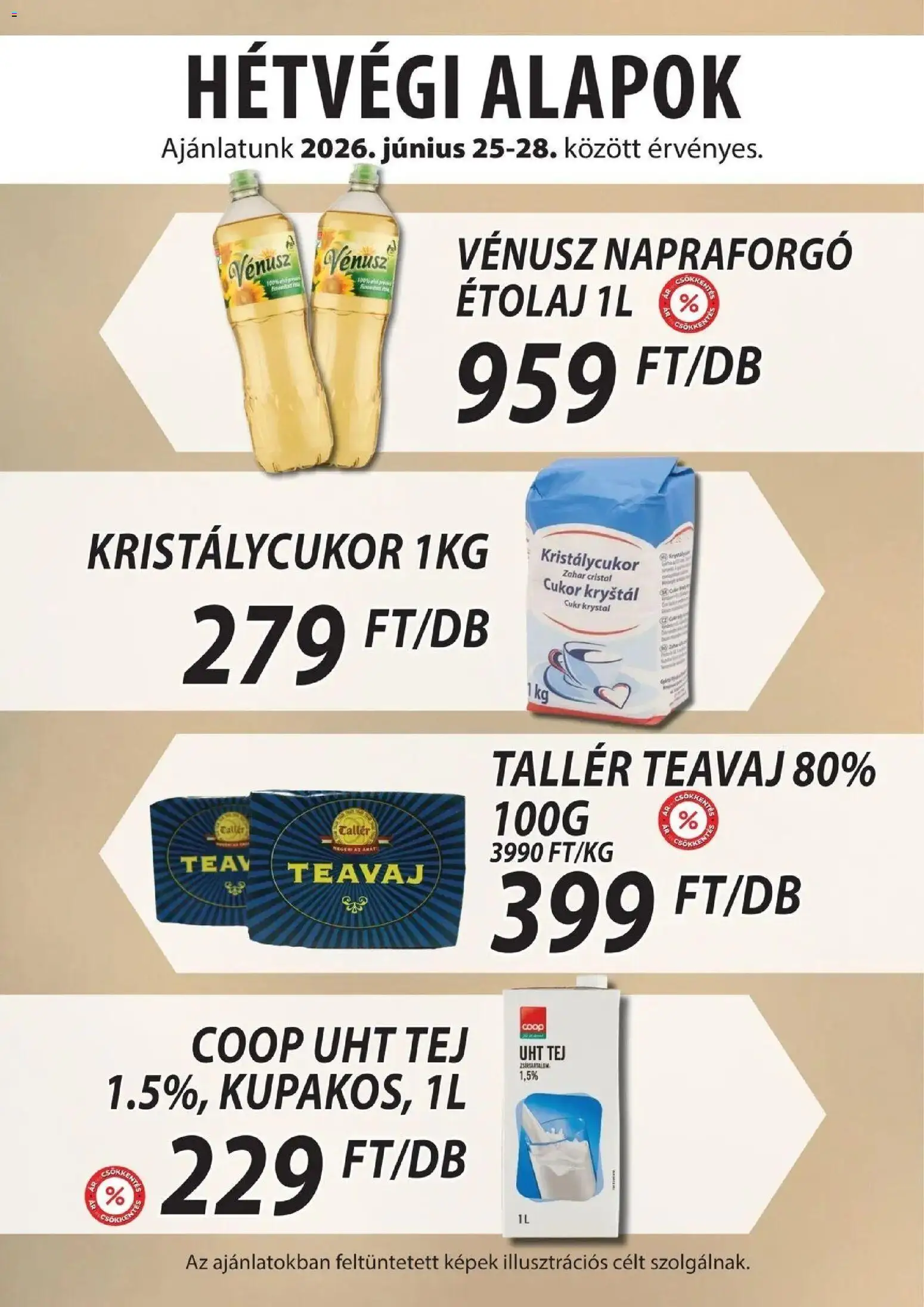 COOP Szolnok akciós ujság - amely érvényes a következő dátumtól: 2026.06.25. | Oldal: 5 | Termékek: Étolaj, Teavaj, Tej, Cukor