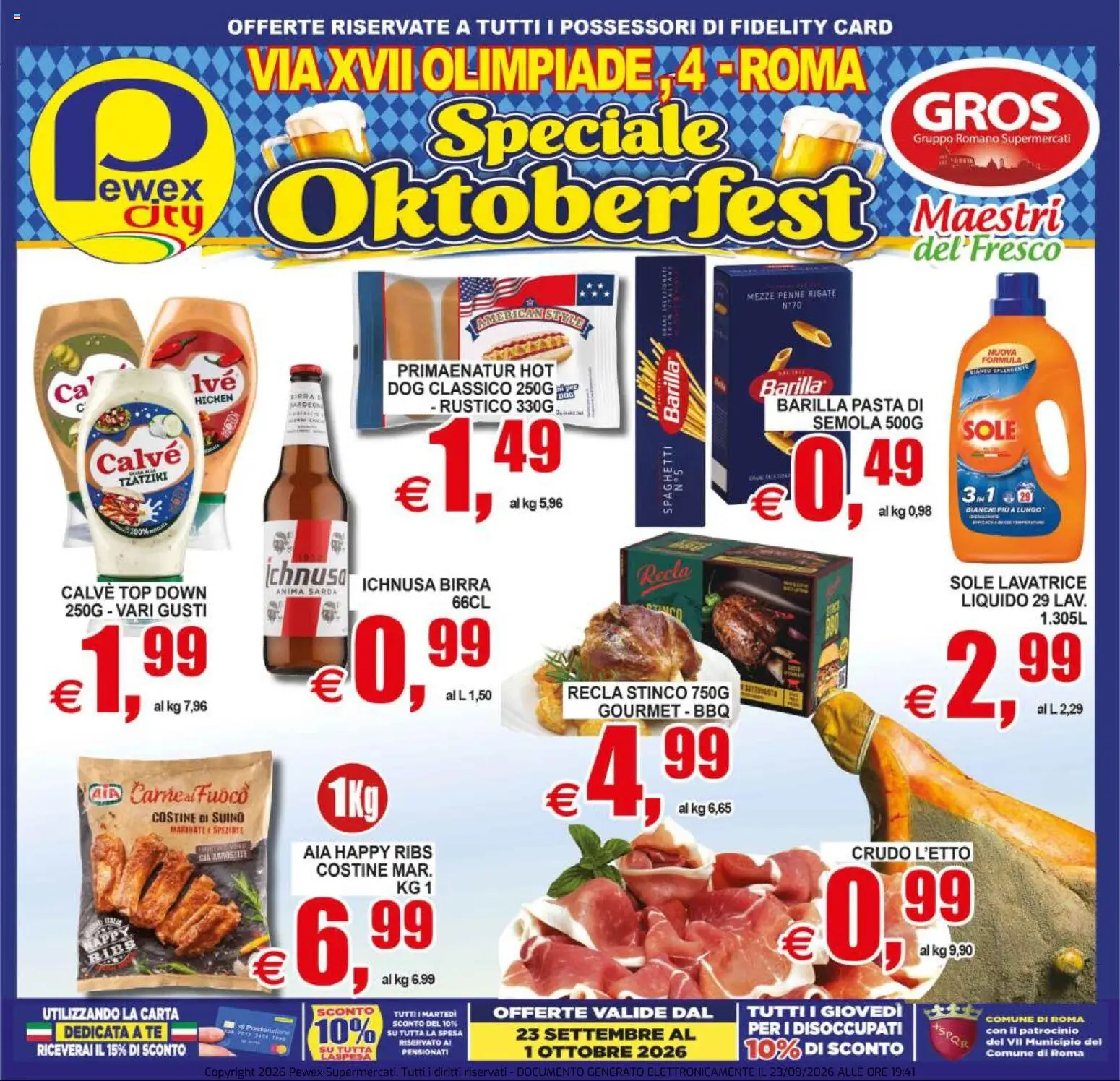 Volantino Pewex del 23/09/2026 | Pagina: 1 | Prodotti: Tè, Semola, Penne, Spaghetti