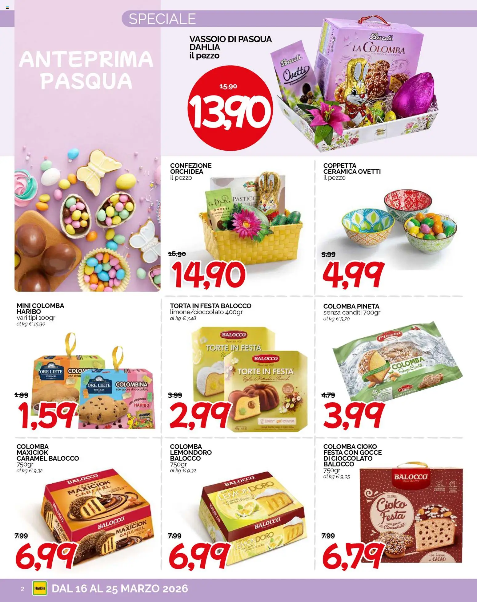 Volantino HarDis del 16.03.2026 | Pagina: 2 | Prodotti: Crema, Torta, Cacao, Orchidea