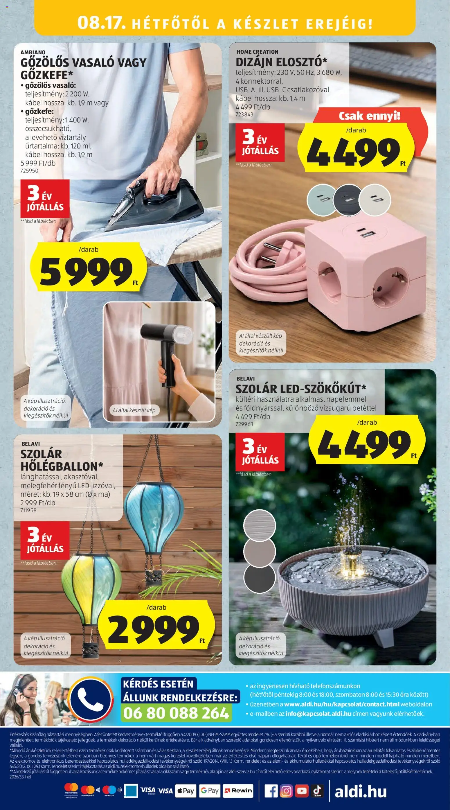 Aldi akciós ujság - amely érvényes a következő dátumtól: 2026.08.13. | Oldal: 48 | Termékek: Kábel, Elem, LED, Óra