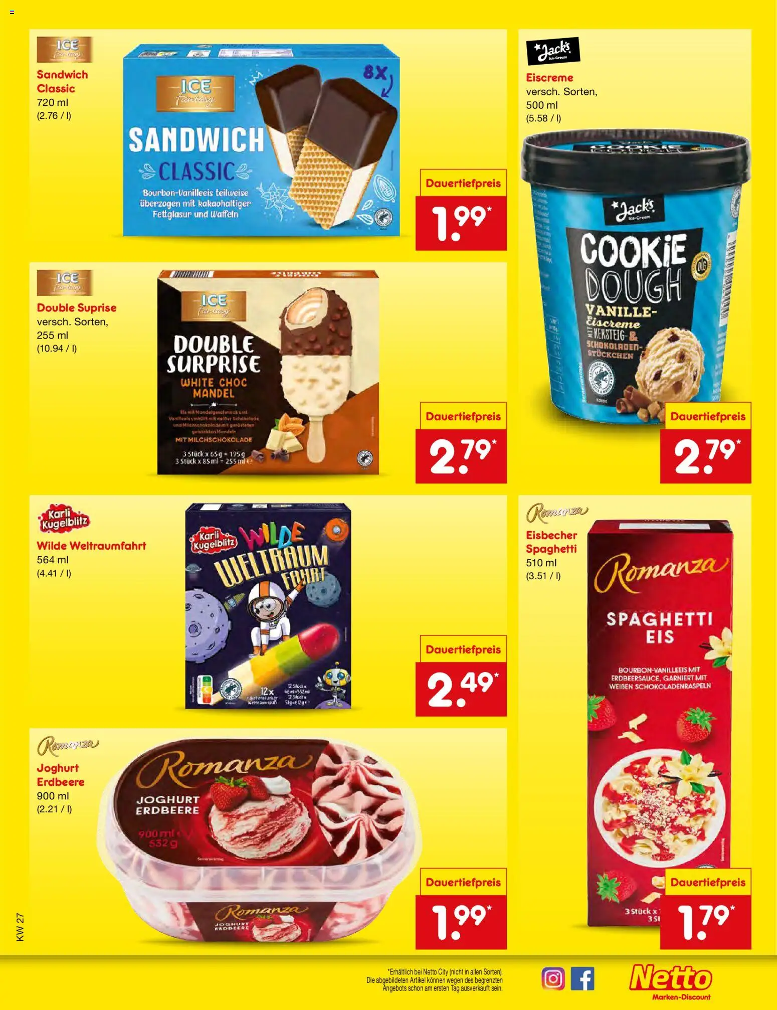 Netto Marken-Discount Sonderbeilage – gültig ab 30.06.2026 | Seite: 2 | Produkte: Joghurt, Mandeln, Eiscreme, Waffeln
