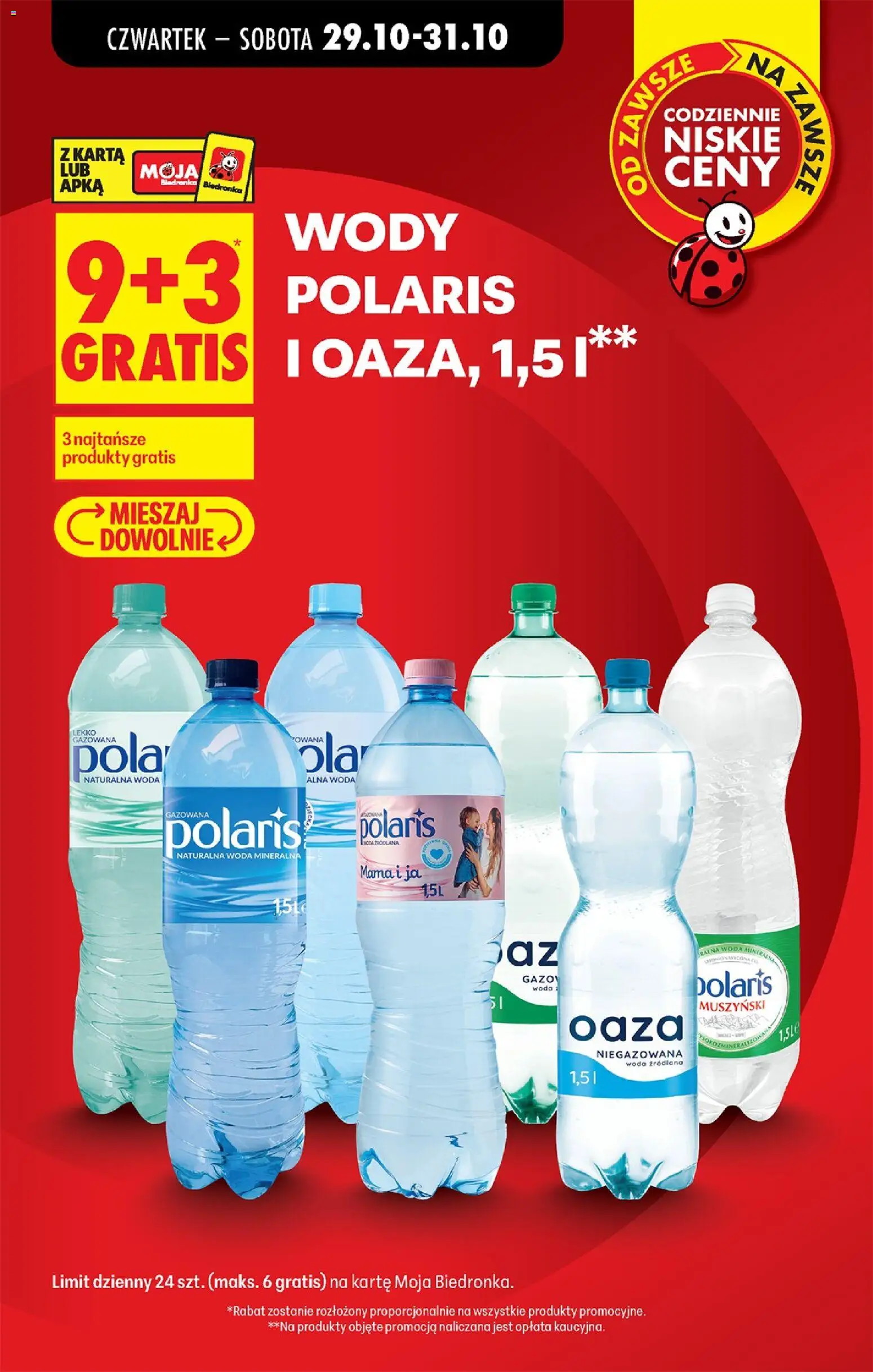 Biedronka gazetka od czwartku od 29.10.2026 | Strona: 12 | Produkty: Karta, Woda mineralna, Oaza, Woda
