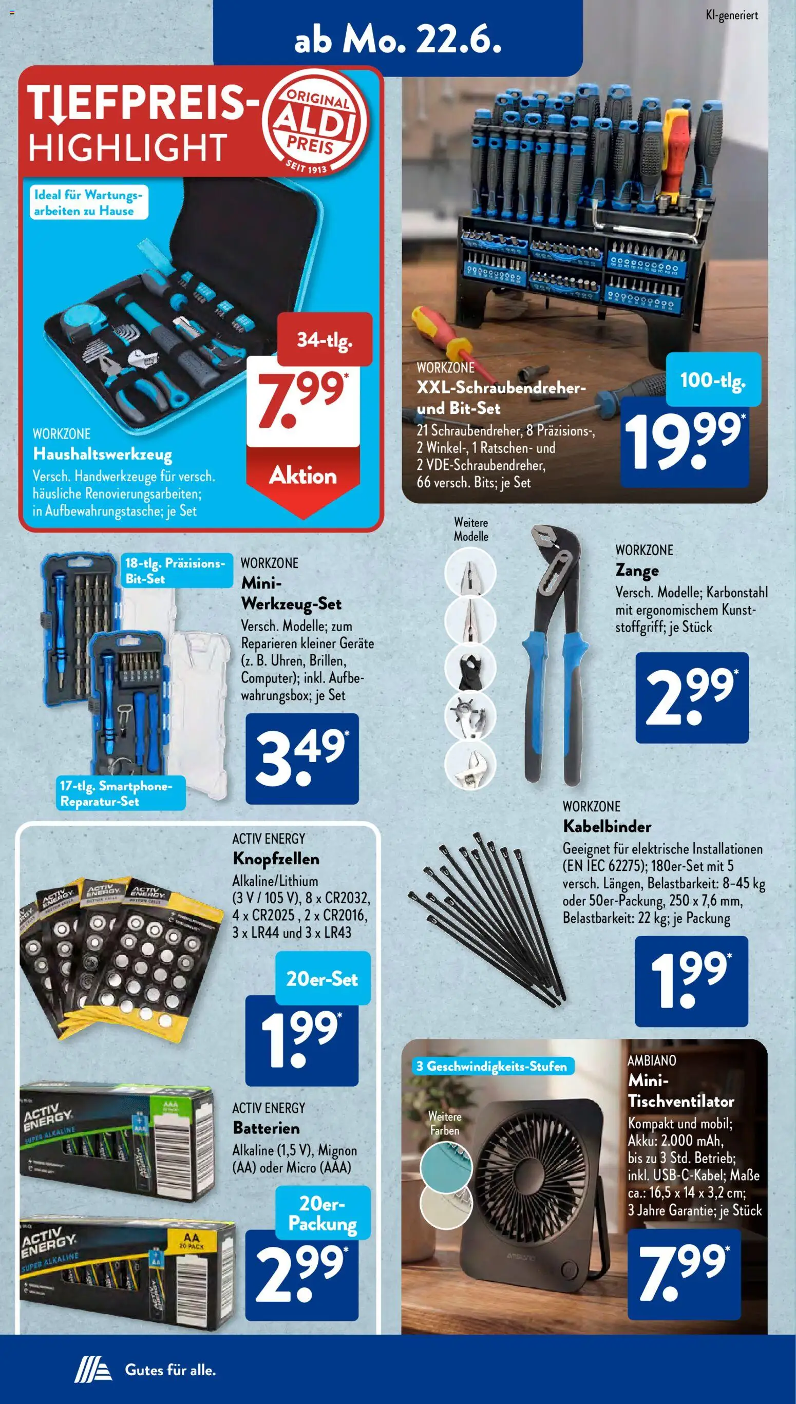 Aldi Süd Prospekt – gültig ab 22.06.2026 | Seite: 5 | Produkte: Batterien, Energy, Smartphone
