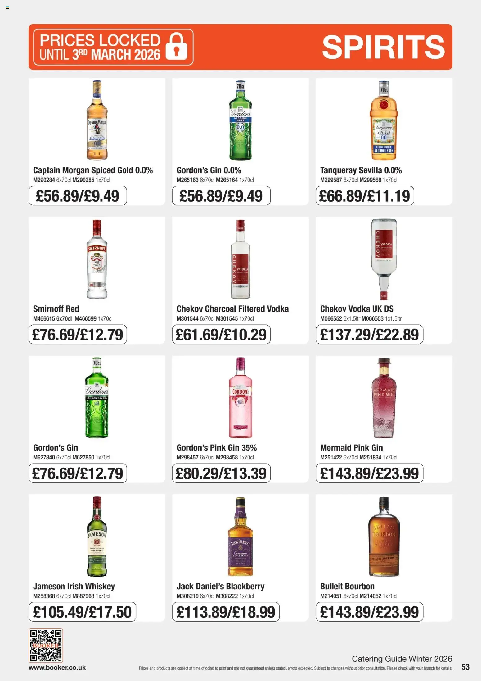 {H1} | Page: 53 | Products: Jack Daniel’s, Jameson, Vodka, Gordon's Gin
