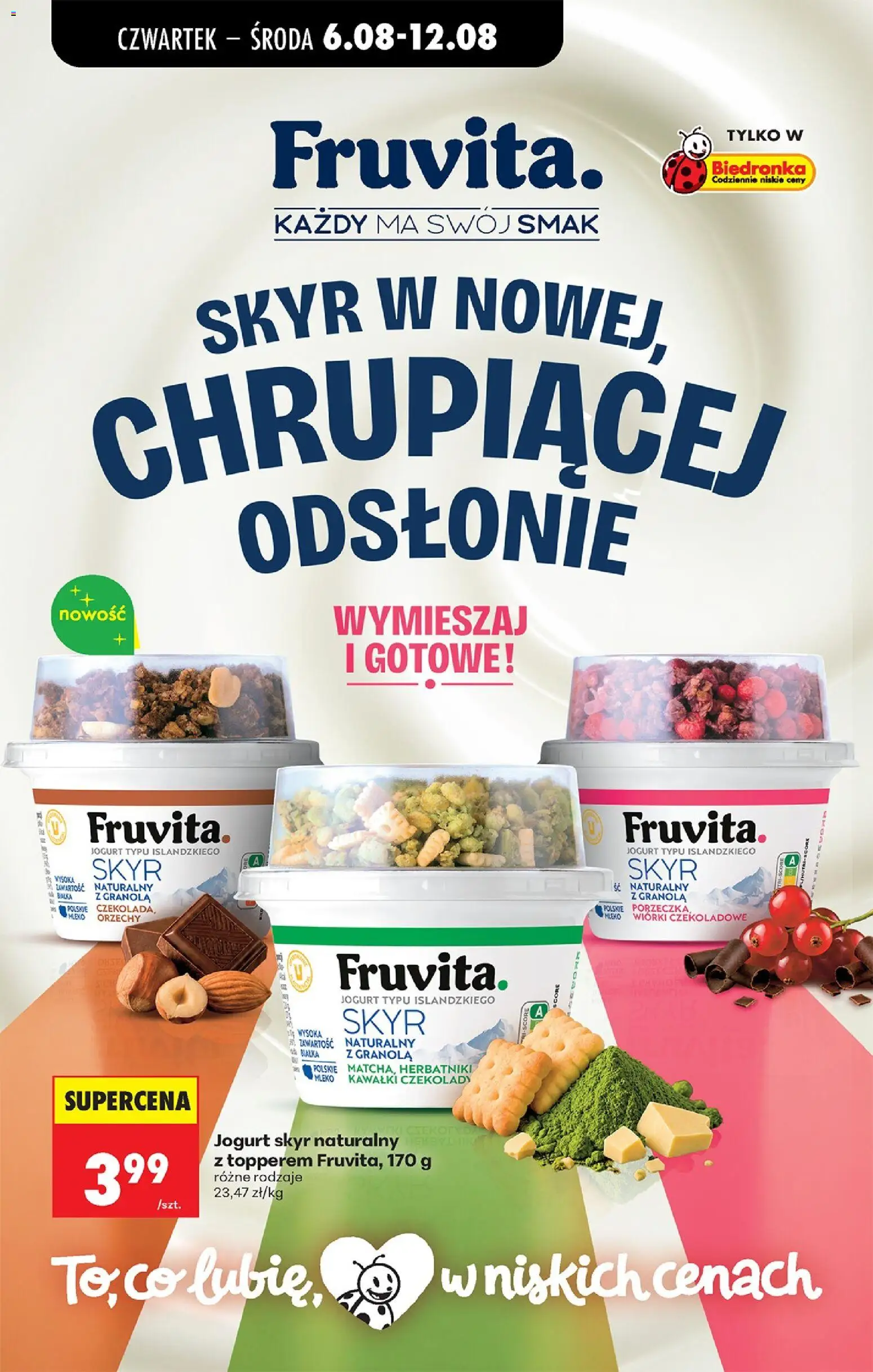 Biedronka gazetka od czwartku od 06.08.2026 | Strona: 52 | Produkty: Mleko, Jogurt, Orzechy, Skyr