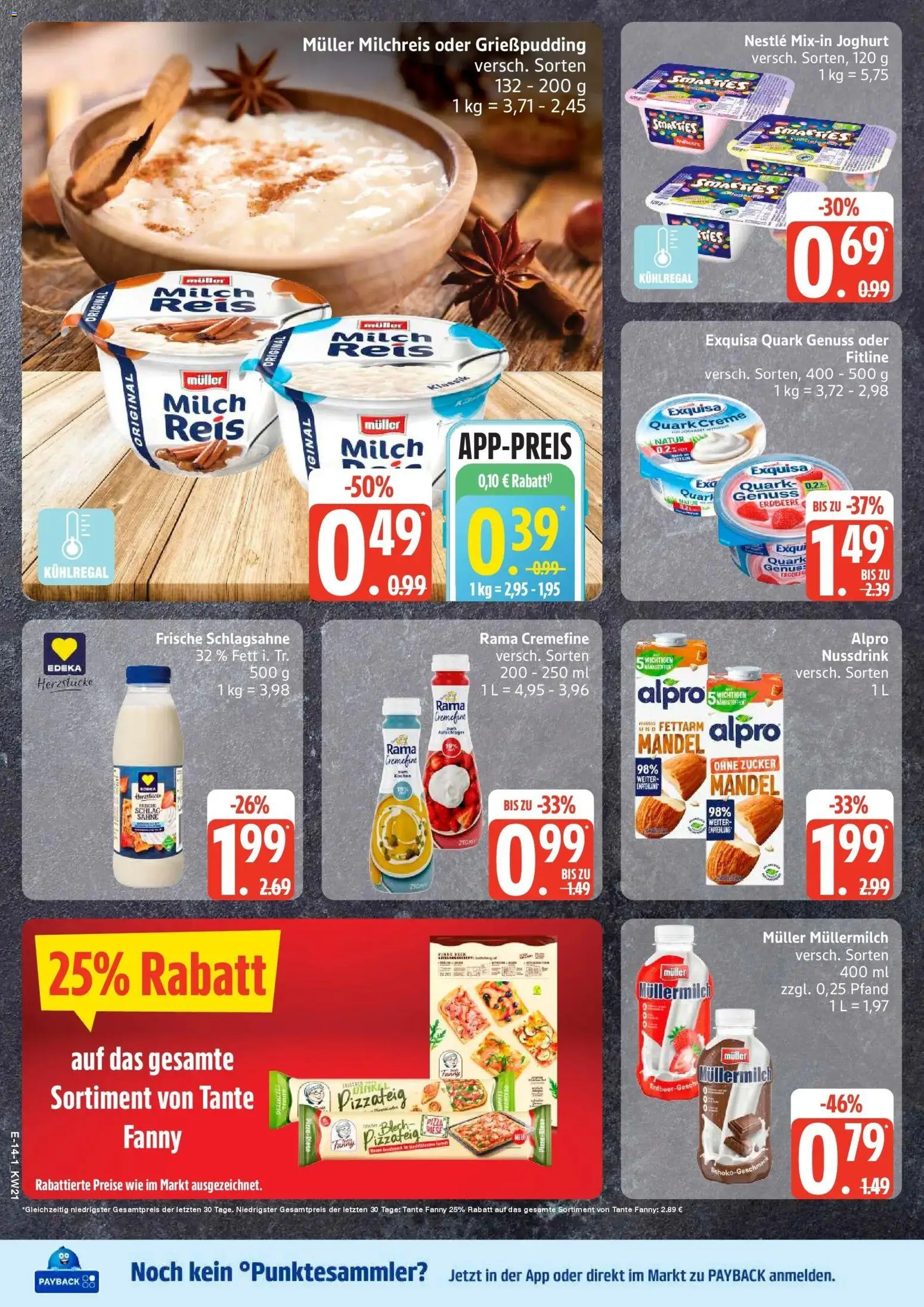 Edeka Prospekt Stralsund – gültig ab 17.05.2026 | Seite: 15 | Produkte: Rama, Creme, Alpro, Zucker