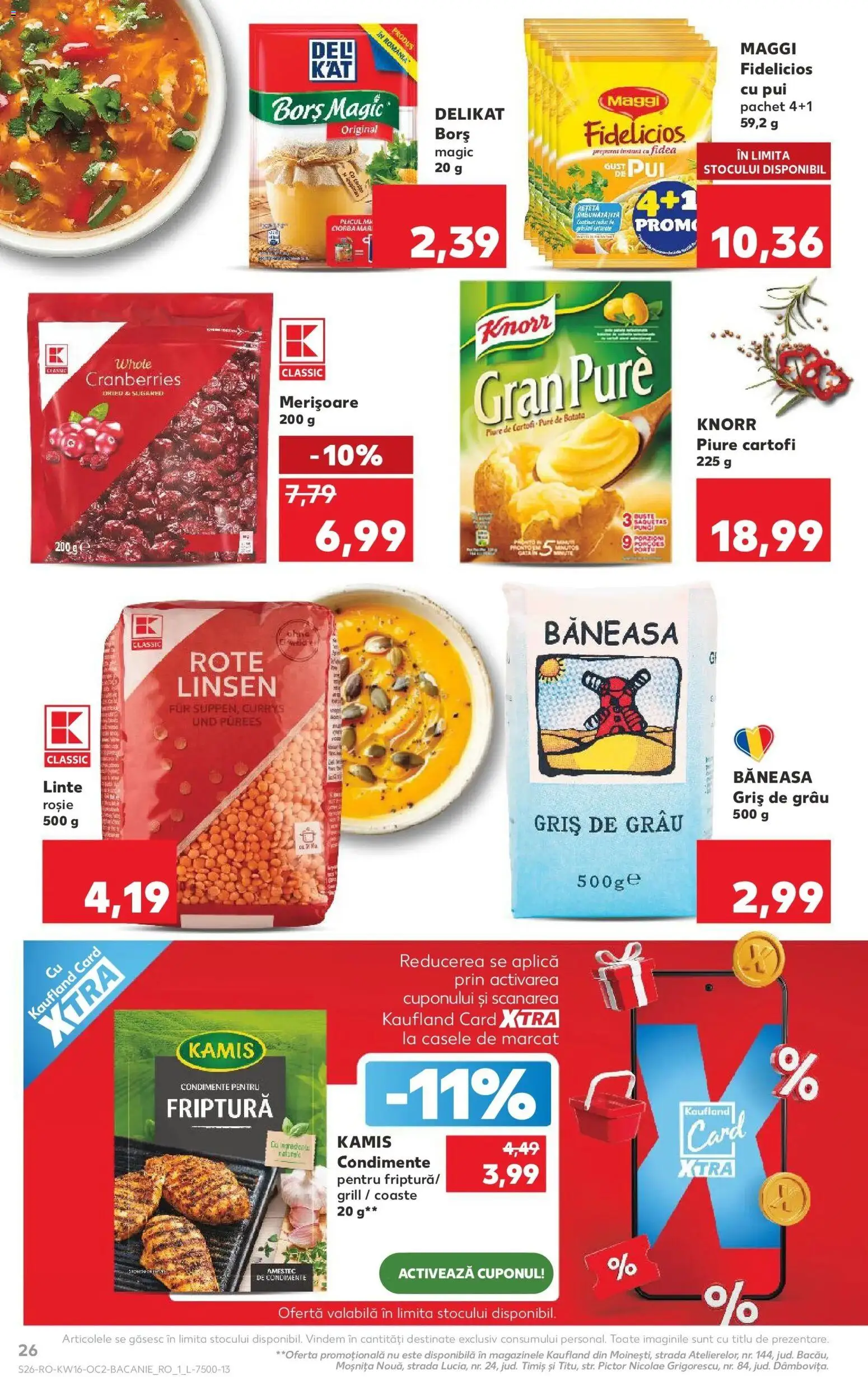 Noul catalog Kaufland – valabil de la 15.04.2026 | Pagină: 26 | Produse: Grill, Borș, Condimente, Cartofi