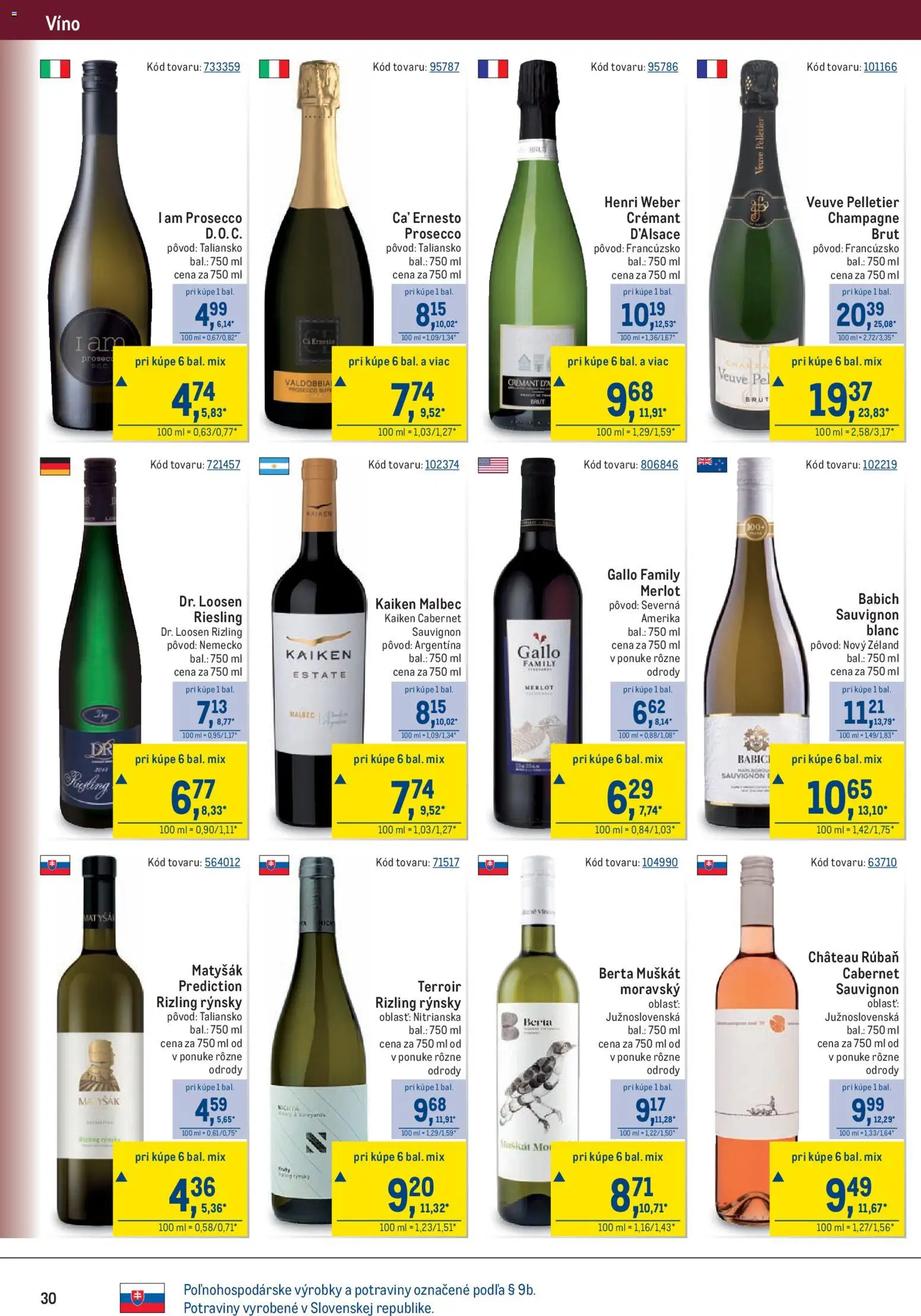 Nové Metro akcie – leták je platný od 09.09.2026 | Strana: 30 | Produkty: Víno, Prosecco