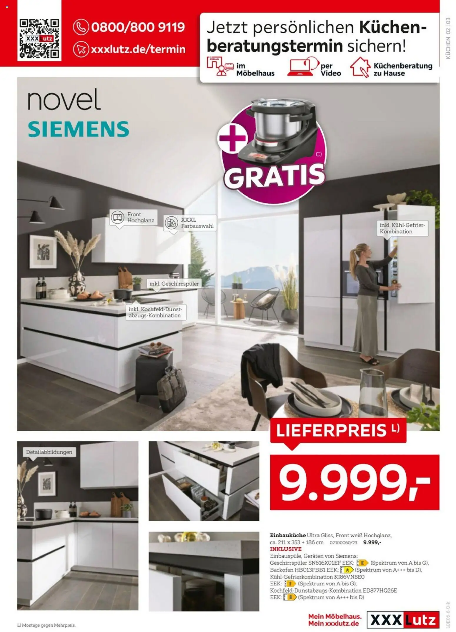 XXXLutz Küchenwelt – gültig ab 06.06.2026 | Seite: 3 | Produkte: Siemens, Einbauküche, Kuchen, Video