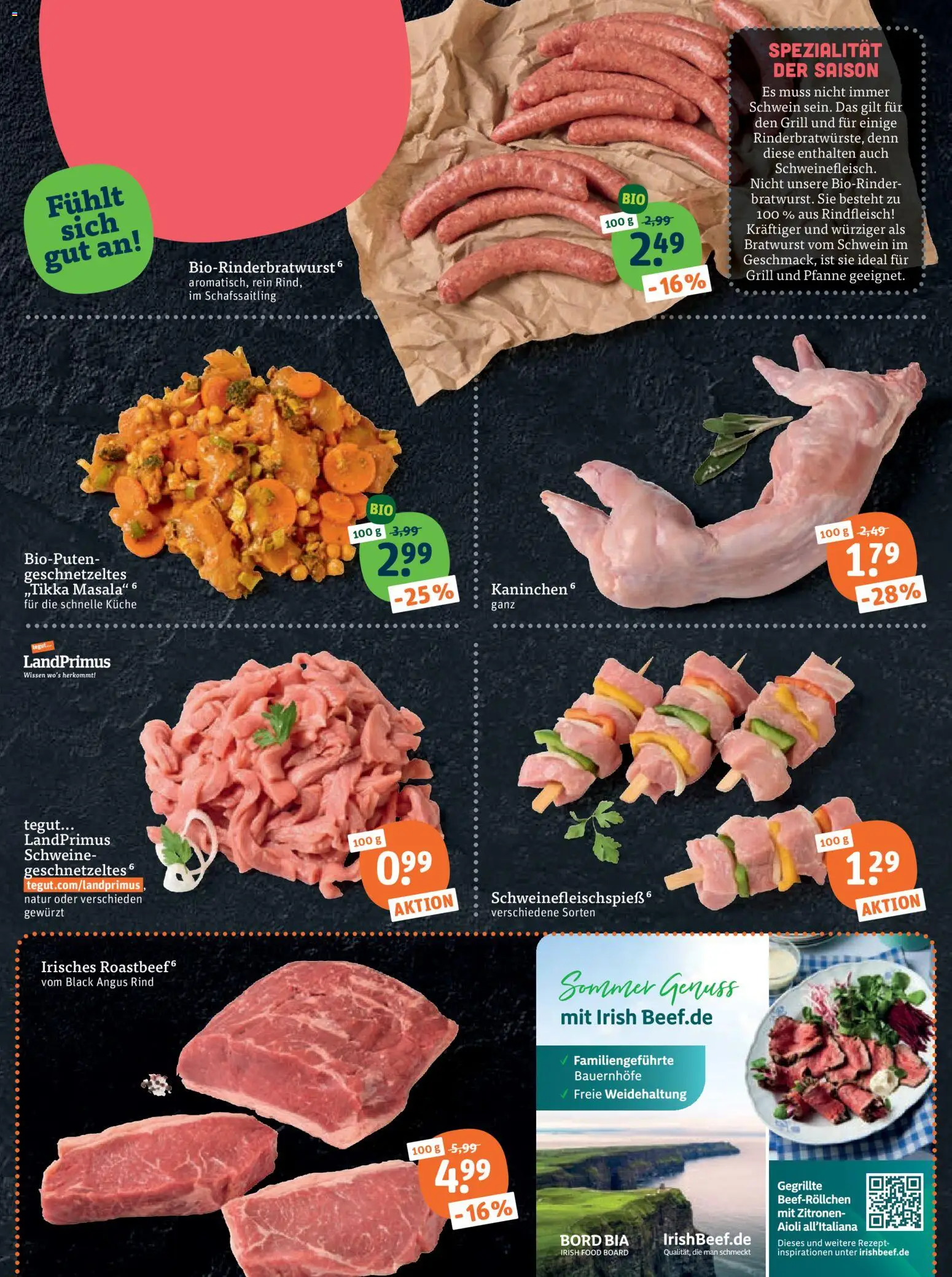 Tegut Prospekt – gültig ab 06.07.2026 | Seite: 7 | Produkte: Kaninchen, Bratwurst, Rindfleisch, Zitronen