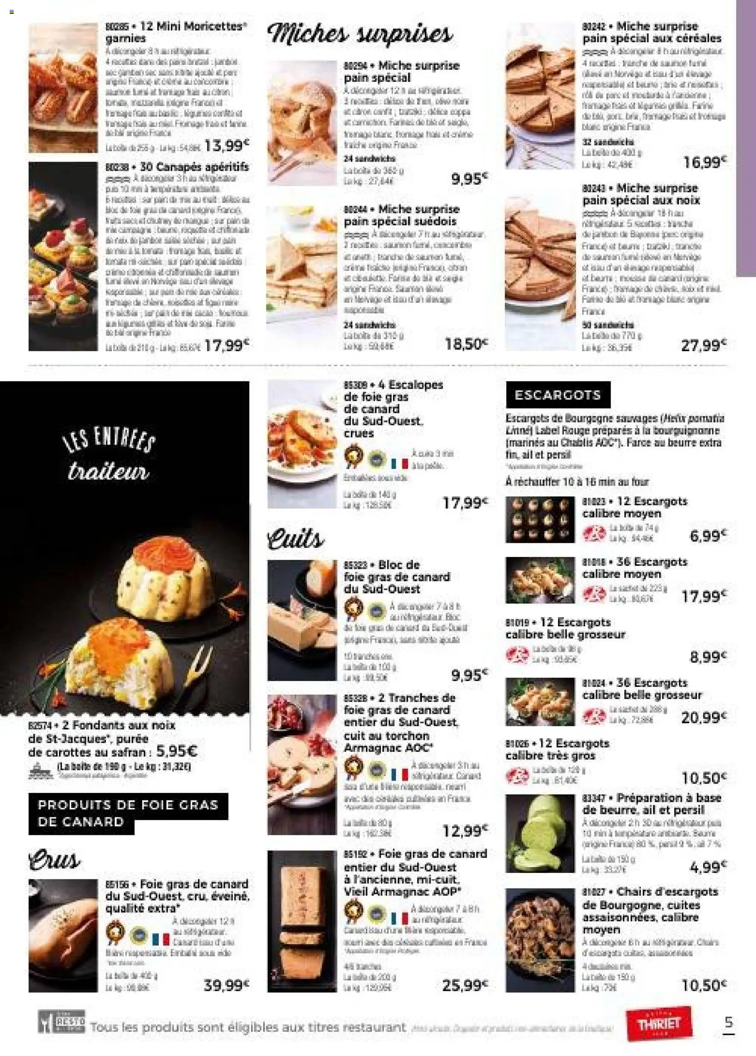 {H1} | Page: 11 | Produits: Foie Gras de Canard, Pain, Lindt, Céréales