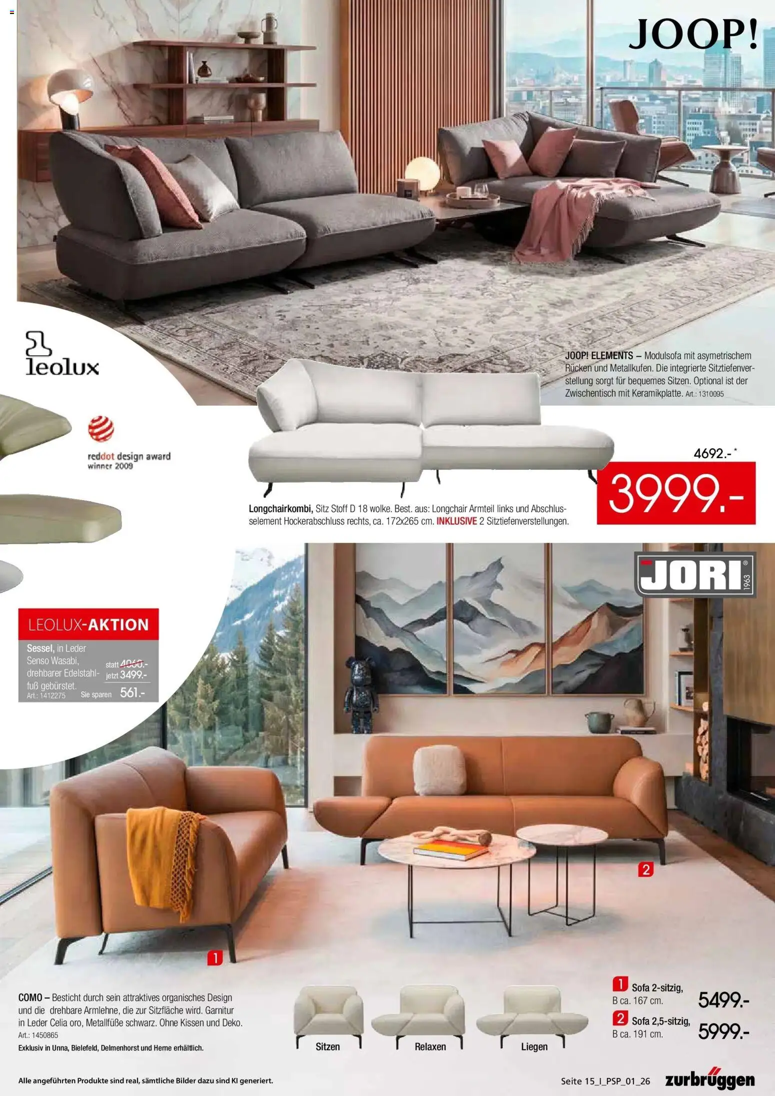 Zurbrüggen - Zurbrüggen: Polstermöbel Spezial (ab 26.10.2026) zum Blättern | Seite: 15 | Produkte: Kissen, Sofa, Bilder