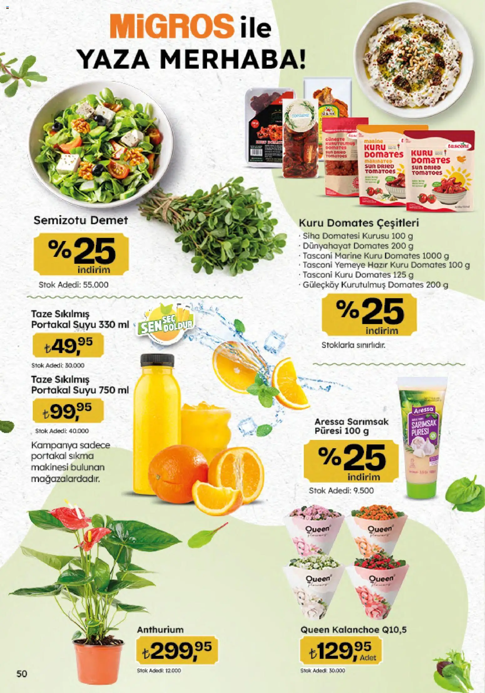 Migros Katalog - Migroskop - 04.06.2026 tarihinden itibaren geçerlidir | Sayfa: 50 | Ürünler: Portakal, Domates, Sarımsak