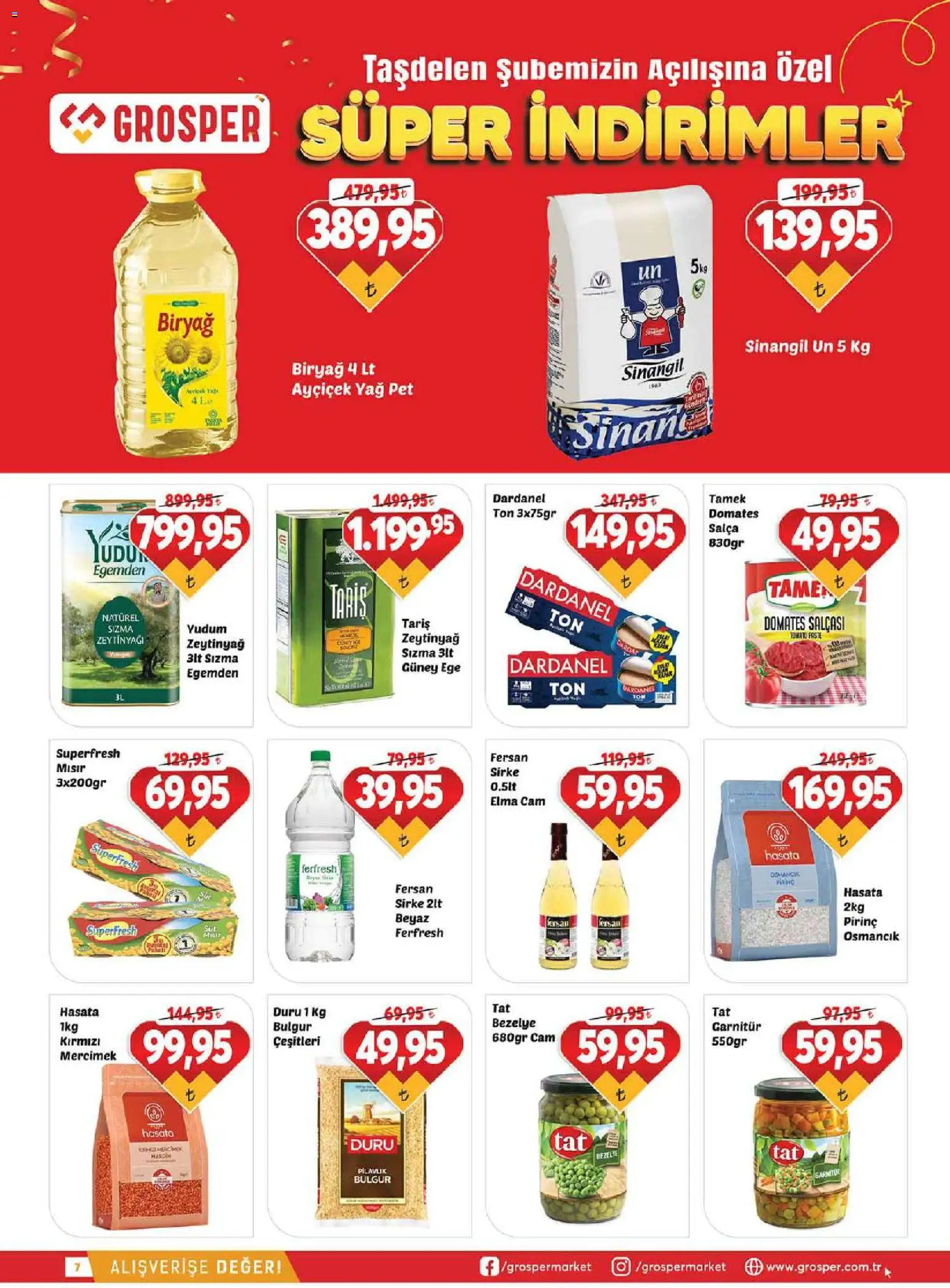 Grosper Katalog - 02 Eylül 2026 tarihinden itibaren geçerlidir | Sayfa: 7 | Ürünler: Sirke, Yağ, Zeytinyağı, Bezelye
