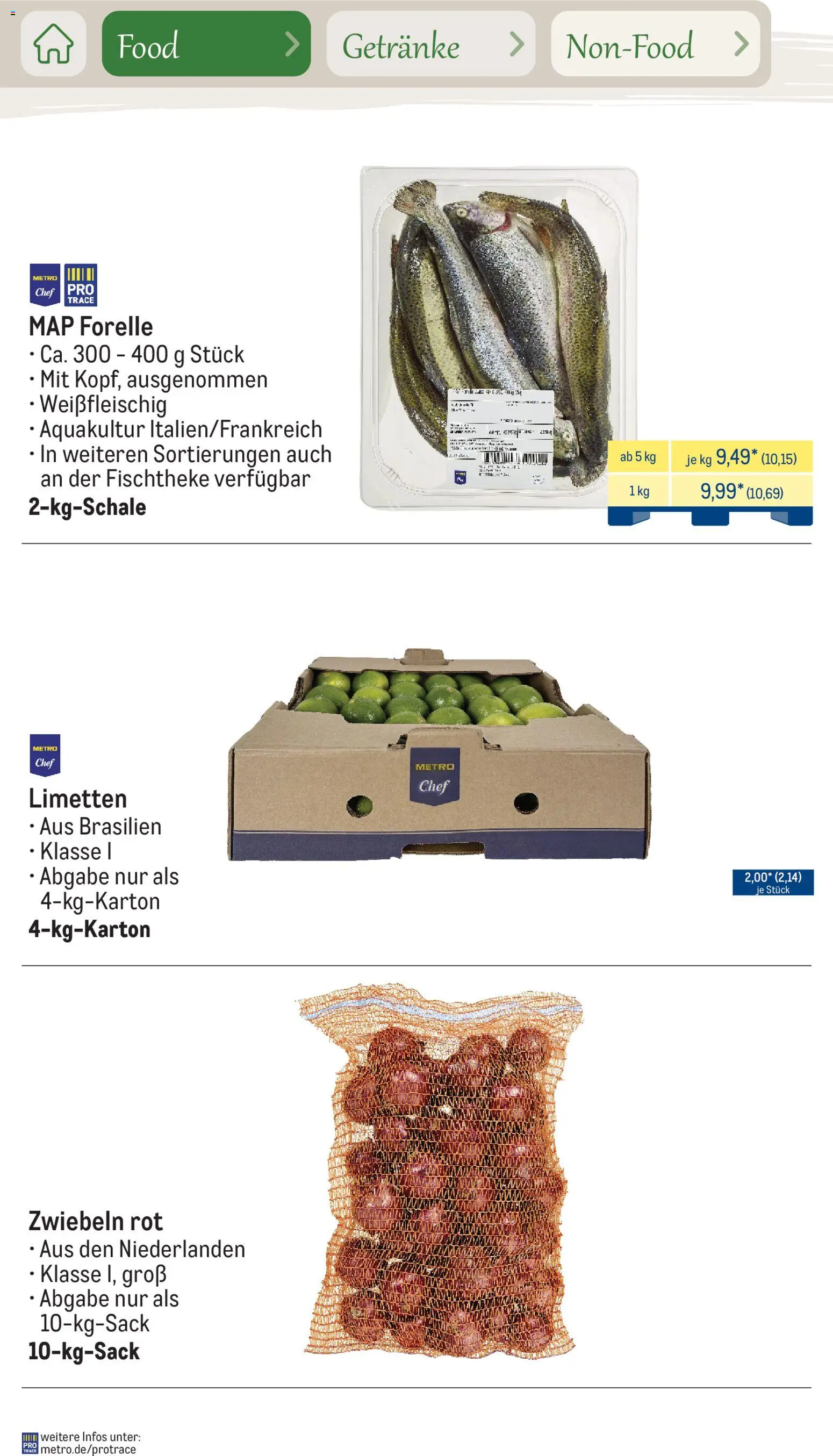 Metro Saisonkatalog Outdoor Dining – gültig ab 01.06.2026 | Seite: 20 | Produkte: Limetten, Zwiebeln