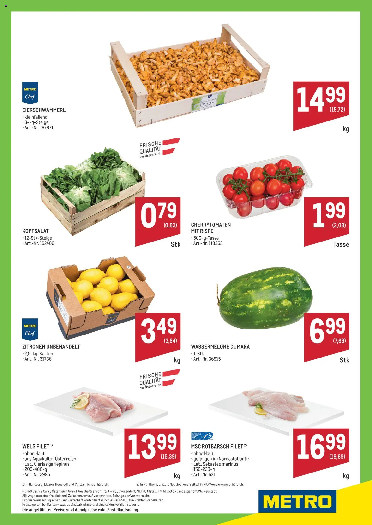 Metro angebote Ultrafrische Wochenhits gültig ab 20.07.2026 | Seite: 2 | Produkte: Wassermelone