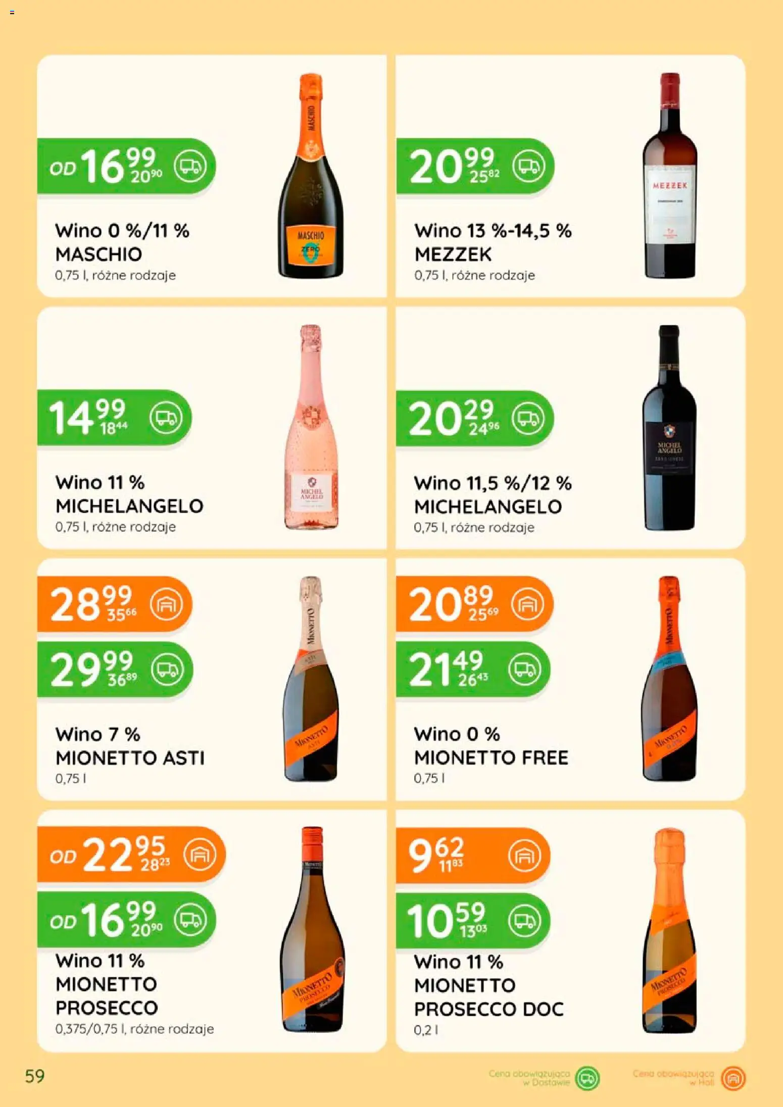 Eurocash gazetka - Katalog Alkoholowy od 01.08.2026 | Strona: 59 | Produkty: Mionetto prosecco, Wino, Prosecco