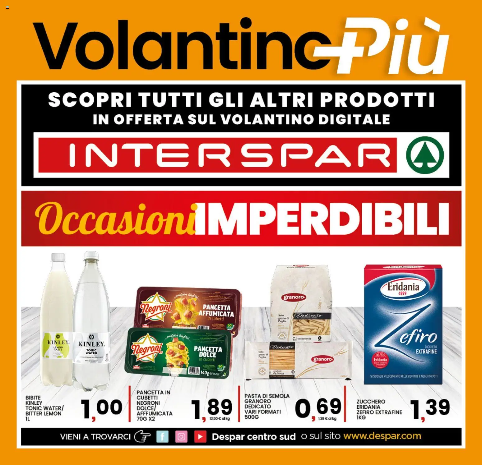 Volantino Interspar del 18.06.2026 | Pagina: 17 | Prodotti: Pancetta, Zucchero, Pasta, Bibite