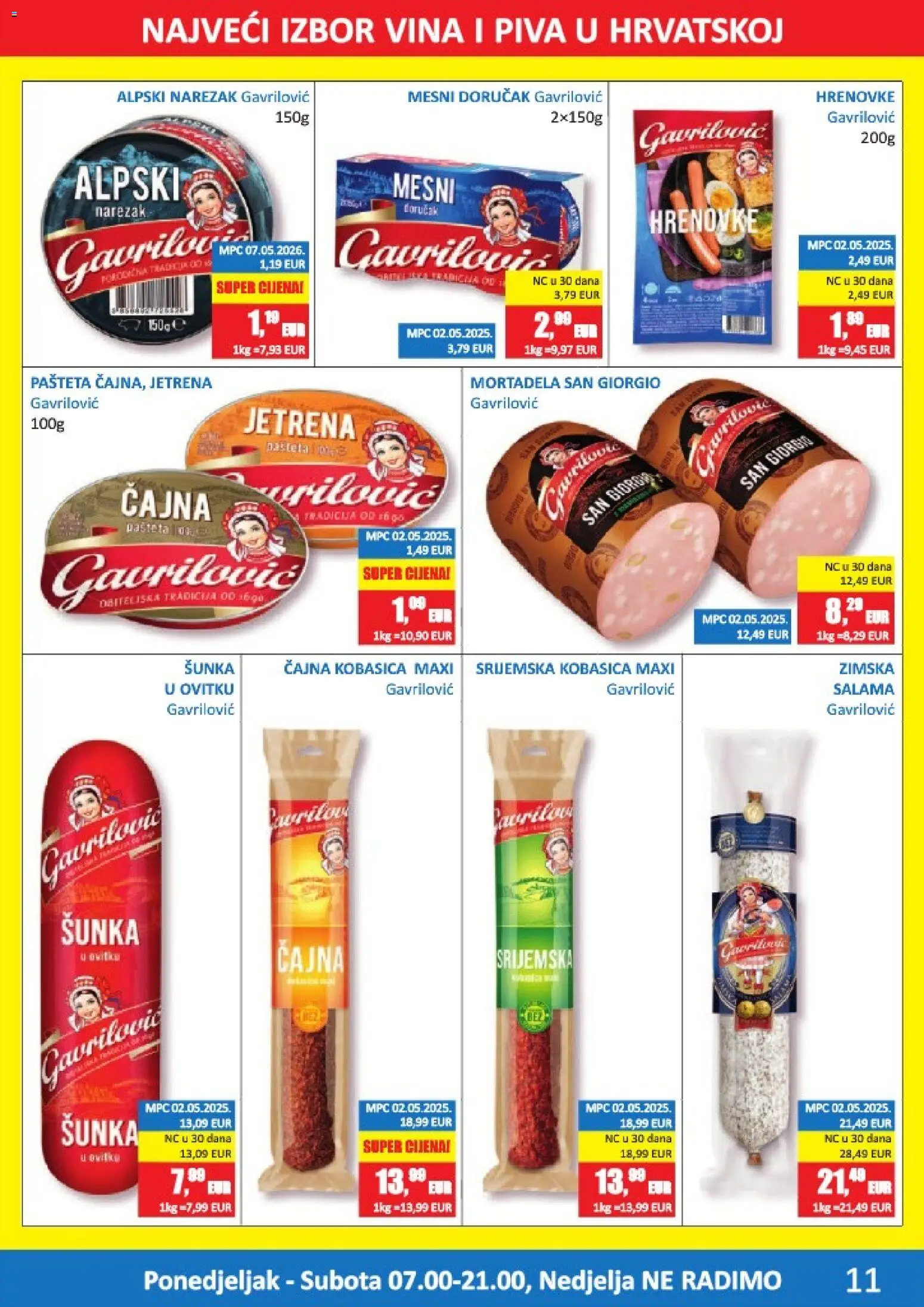 Vrutak katalog | vrijedi od 08.06.2026 | Stranica: 11 | Proizvodi: Hrenovke, Mortadela, Narezak, Kobasica
