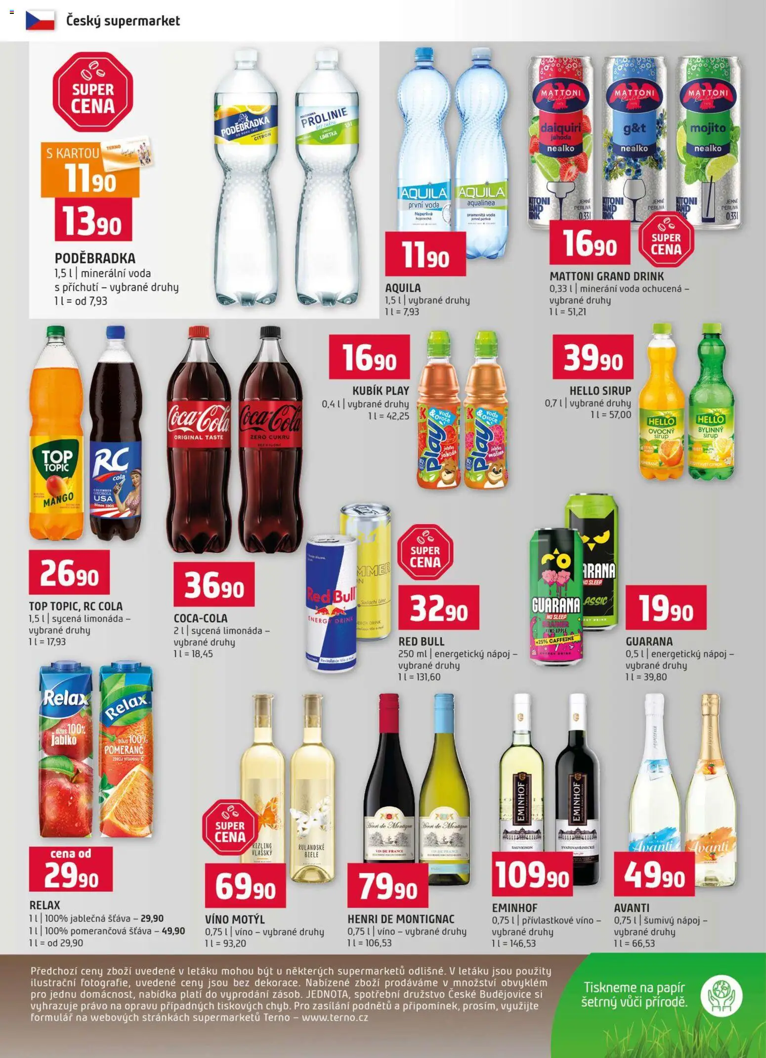 Terno leták od 12.08.2026 | Strana: 12 | Produkty: Mango, Víno, Víno Motýl, RC Cola