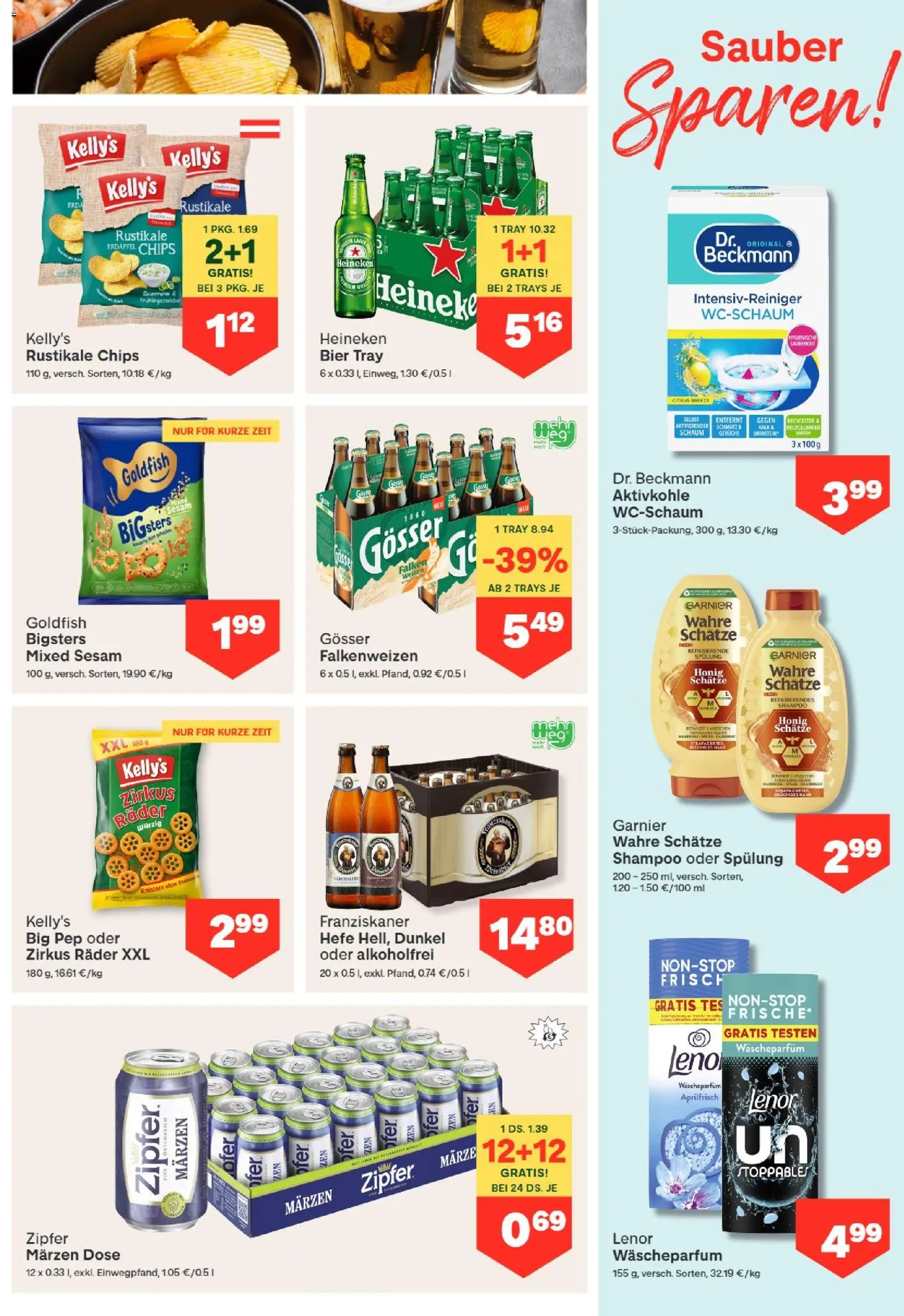 MPREIS Absam gültig ab 01.10.2026 | Seite: 9 | Produkte: Chips, Shampoo, Spülung, Bier
