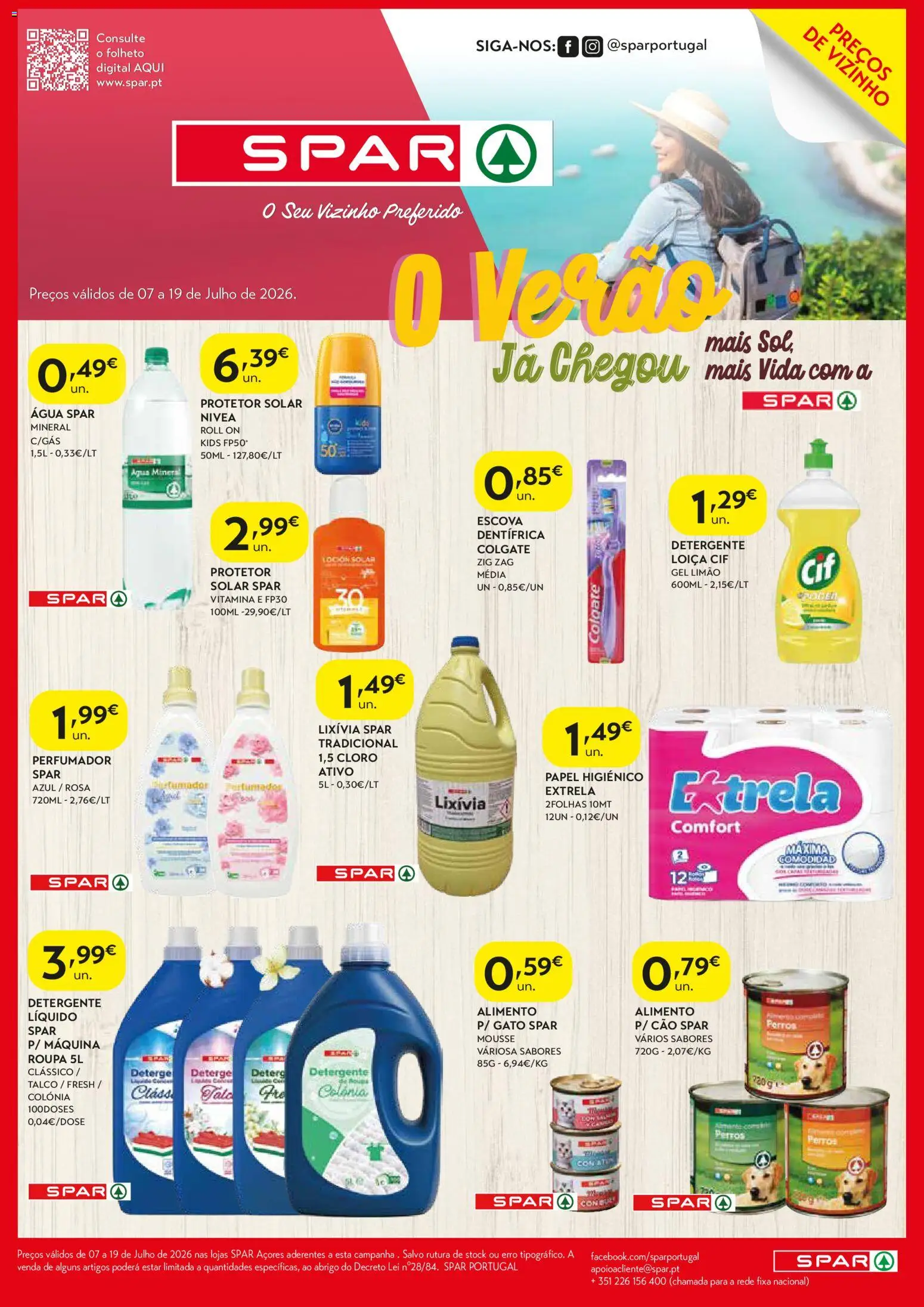 Spar folheto │ válido de 07/07/2026 | Página: 2 | Produtos: Agua, Papel higiénico, Protetor solar, Detergente