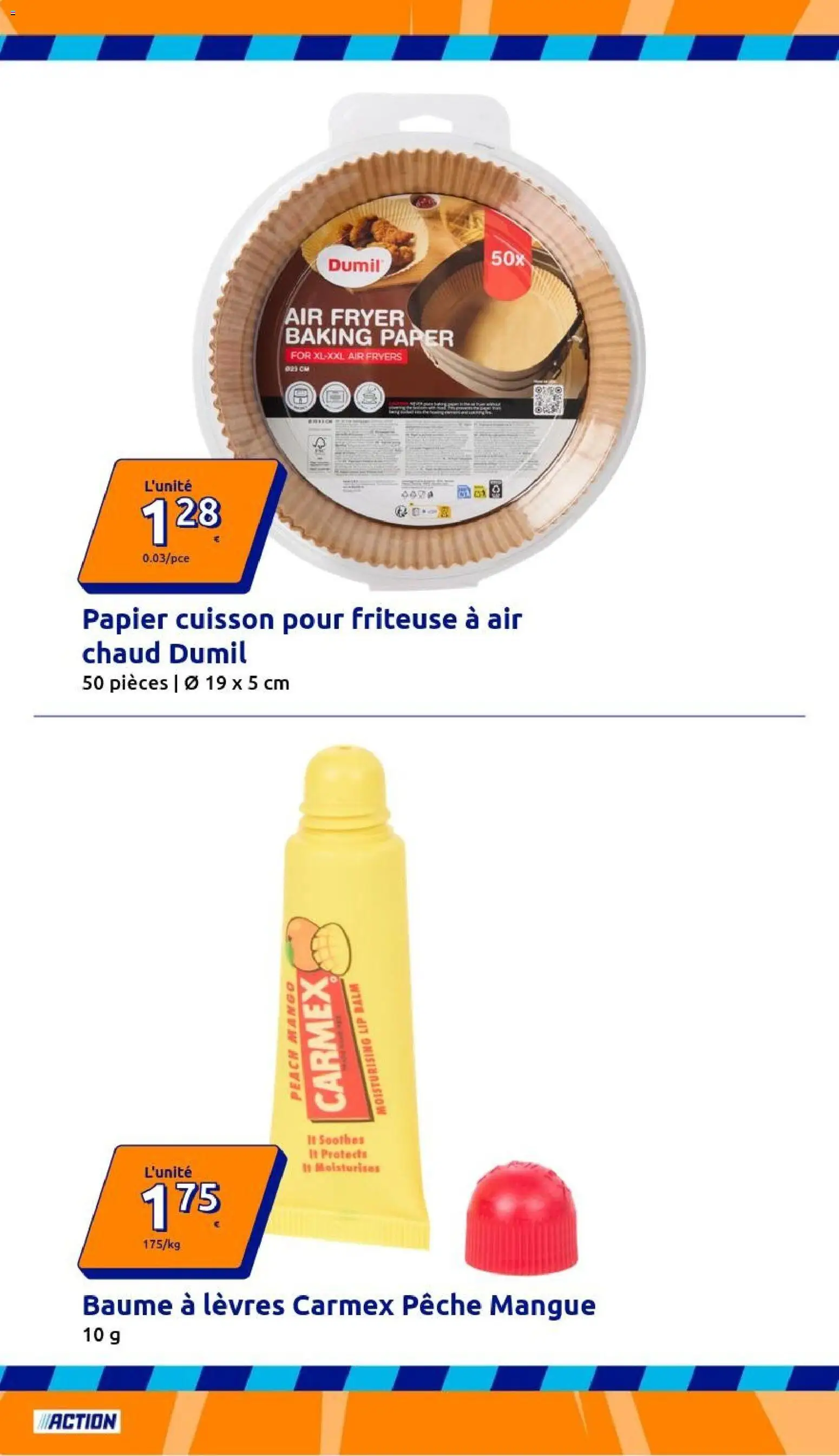 {H1} | Page: 34 | Produits: Mangue, Baume à lèvres, Air fryer, Papier cuisson
