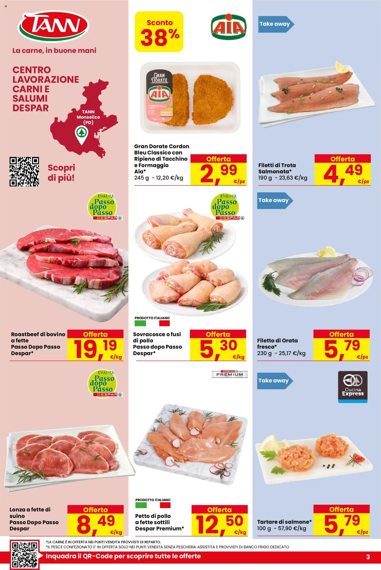 Volantino Despar del 03/09/2026 | Pagina: 3 | Prodotti: Pesce, Trota, Suino, Carne