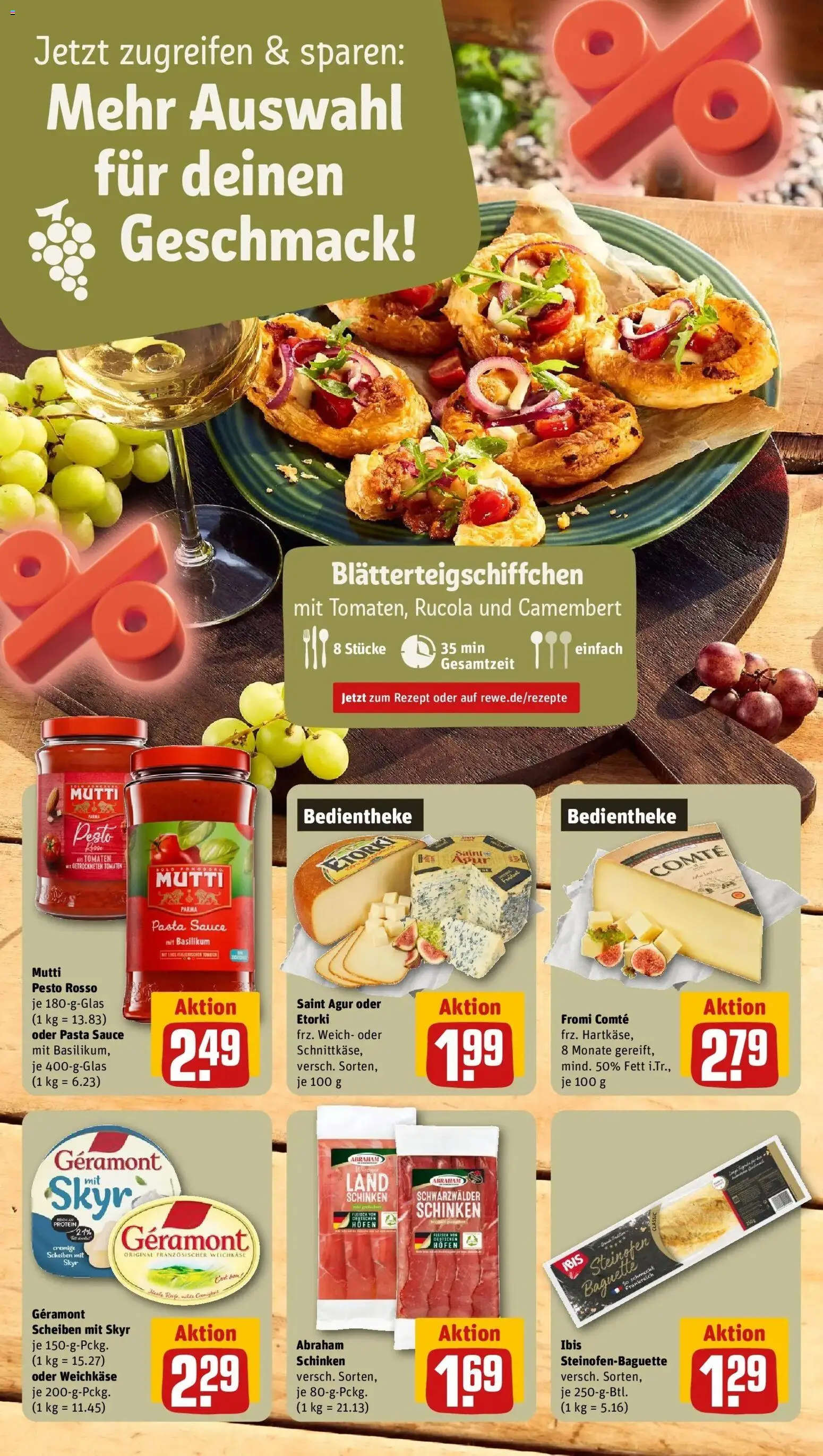 REWE Prospekt ab 12.10.2026 zum Blättern » Angebote | Seite: 10 | Produkte: Baguette, Camembert, Pasta, Schinken