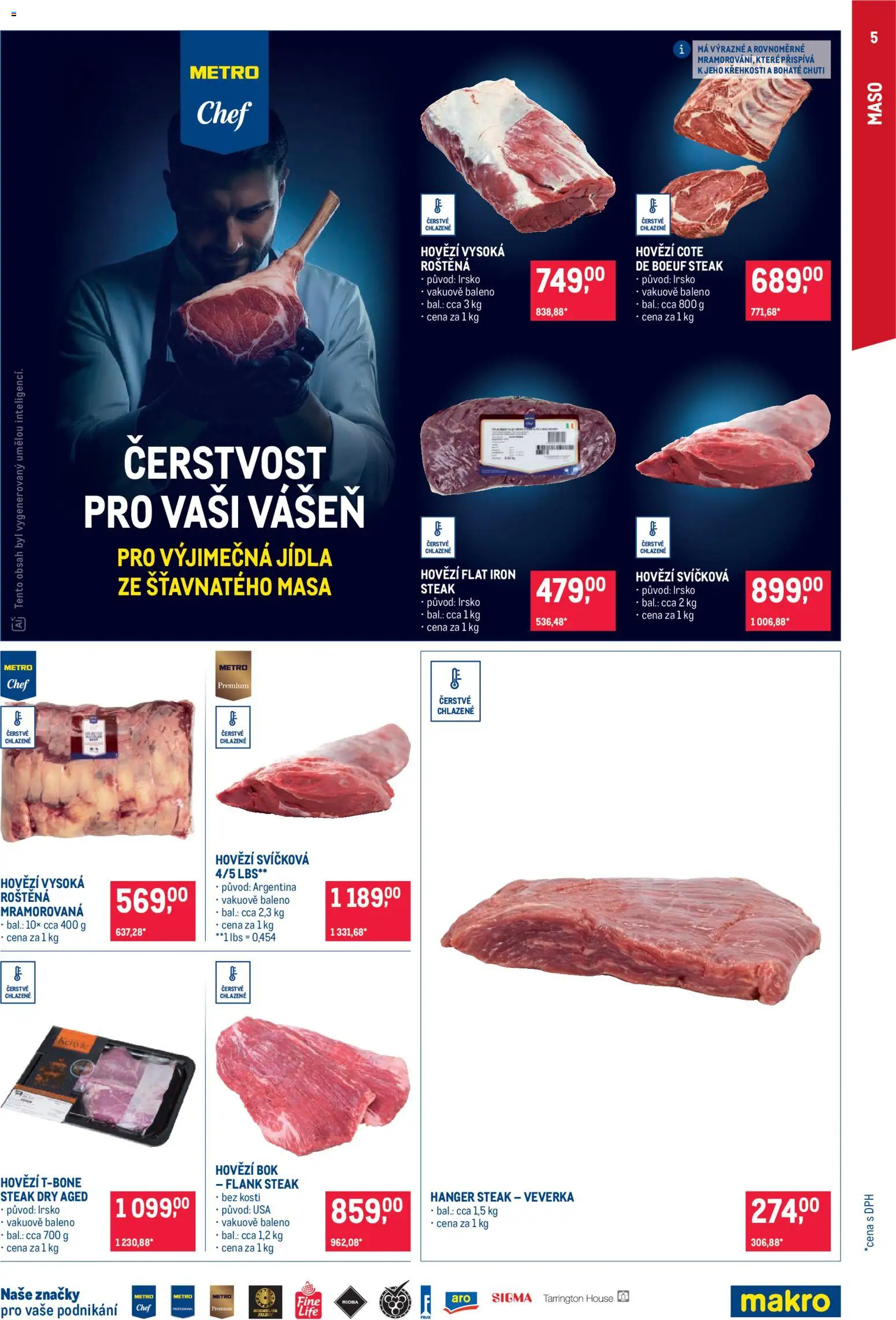Makro leták - Gastronomie od 17.06.2026 | Strana: 5 | Produkty: Hovězí, Steak, Hovězí svíčková, Maso