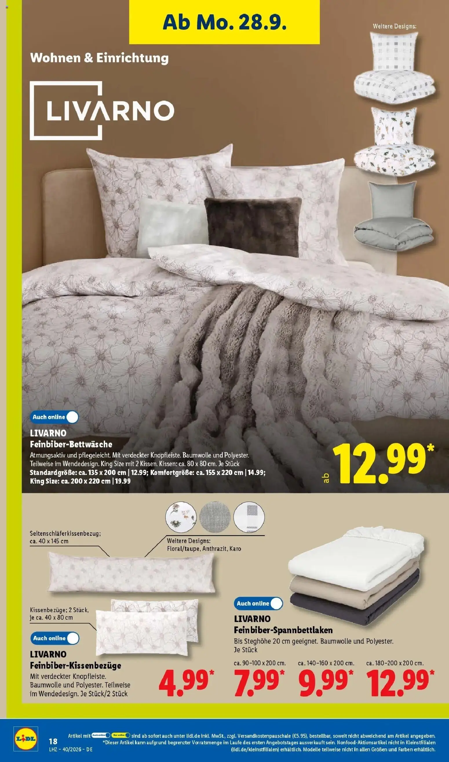 Lidl Prospekt München-laim (ab 28.09.2026) zum Blättern » Angebote | Seite: 34 | Produkte: Kissen