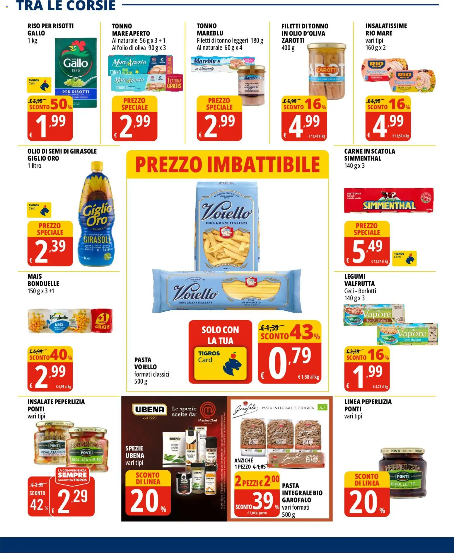 Volantino Tigros del 03.06.2026 | Pagina: 18 | Prodotti: Riso, Insalata, Spezie, Tonno