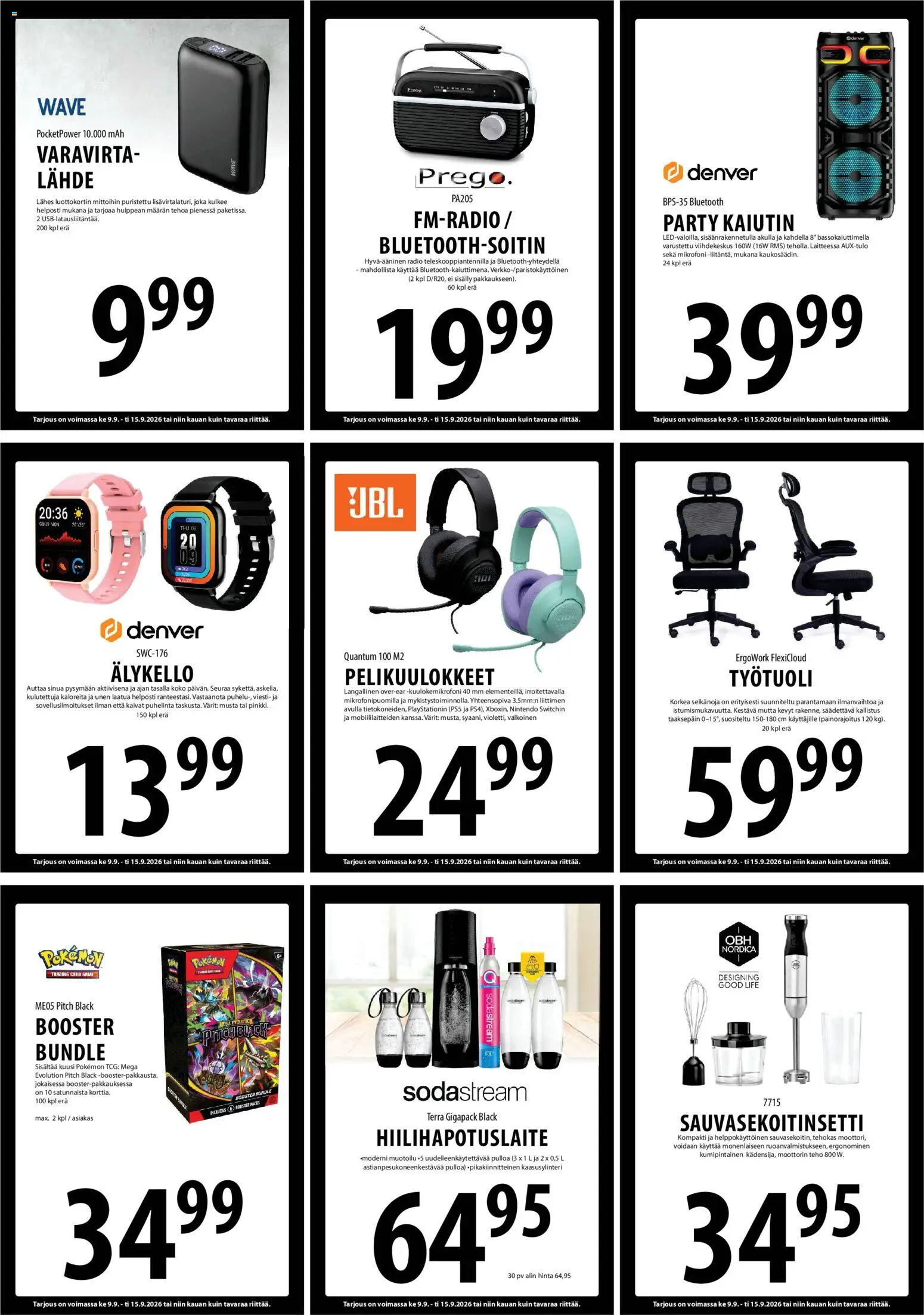 Tuuri tarjoukset – voimassa 09/09/2026 alkaen | Sivu: 15 | Tuotteet: Mikrofoni, Kaiutin, Älykello, Sodastream
