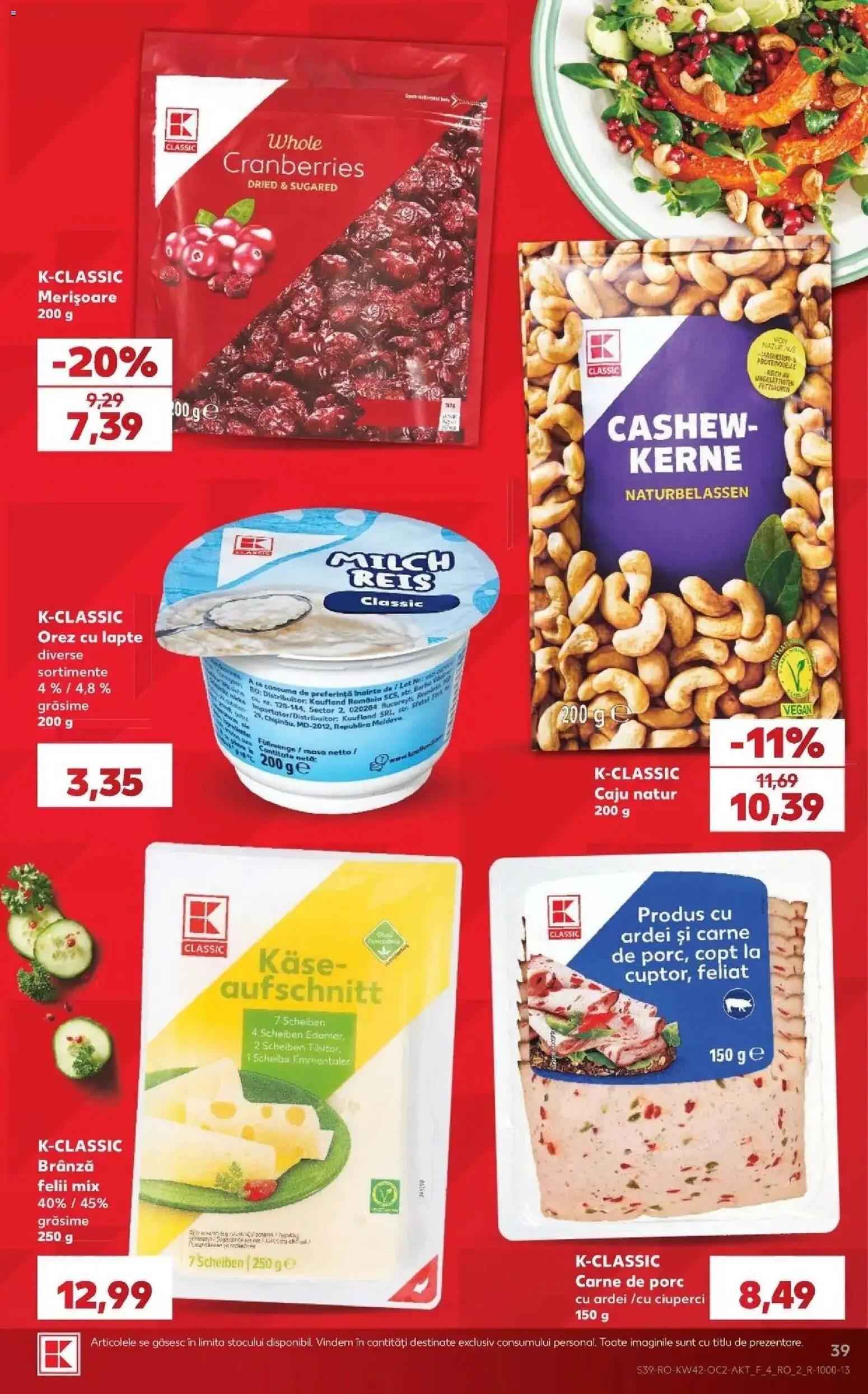 Kaufland Satu Mare 14.10.2026 - Revista si Oferta | Pagină: 39 | Produse: Masă, Ciuperci, Brânză, Merisoare