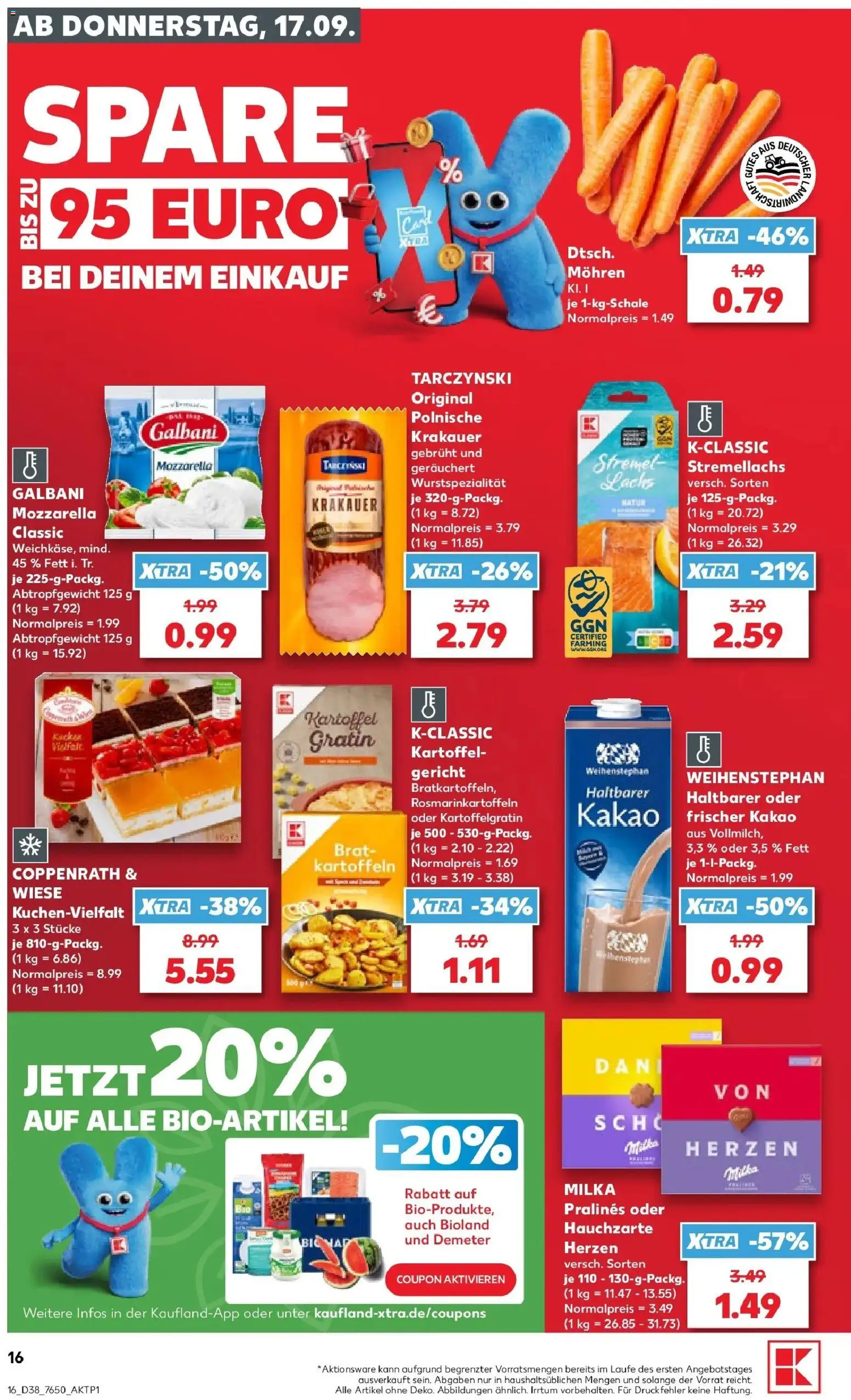 Prospekt Kaufland ab 14.09.2026 » Angebote Online zum Blättern | Seite: 28 | Produkte: Mozzarella, Mohren, Lachs, Kartoffeln