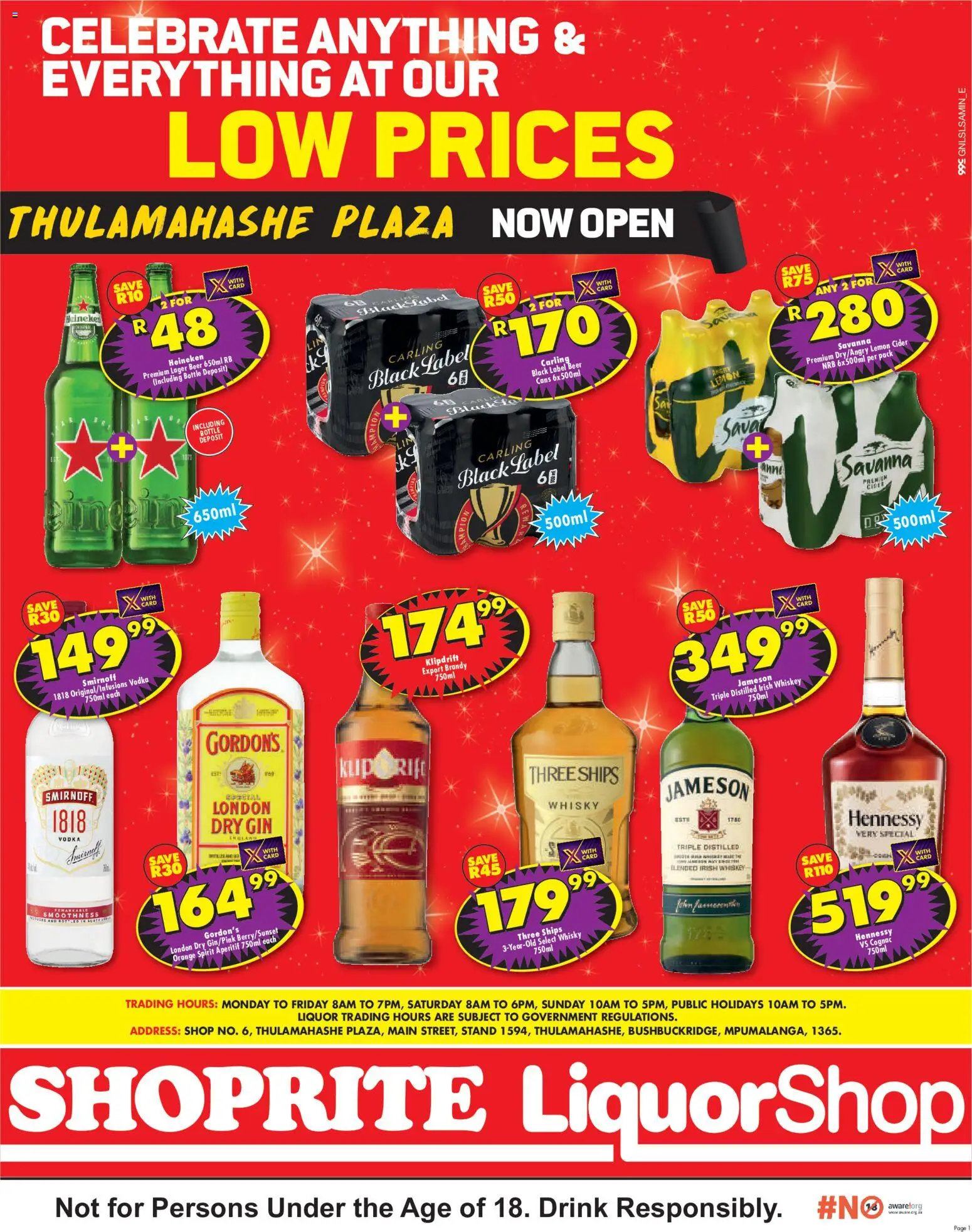 New Shoprite catalogue – valid from 08.06.2026 | Page: 1 | Products: Brandy, Beer, Gin, Vodka