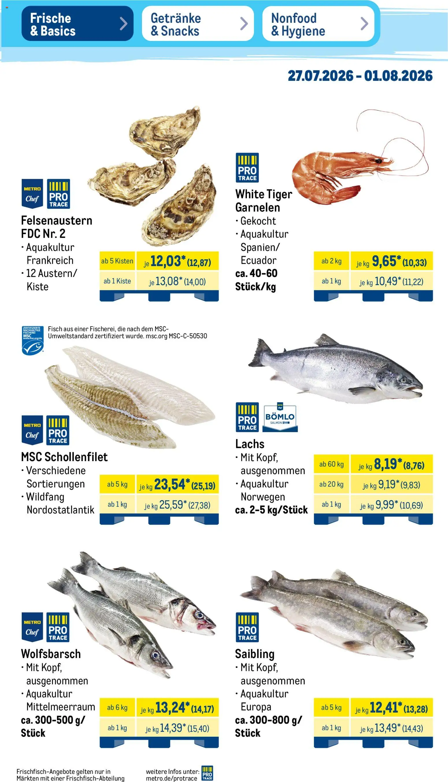 Metro NonFood-Angebote – gültig ab 27.07.2026 | Seite: 36 | Produkte: Garnelen, Fisch, Lachs