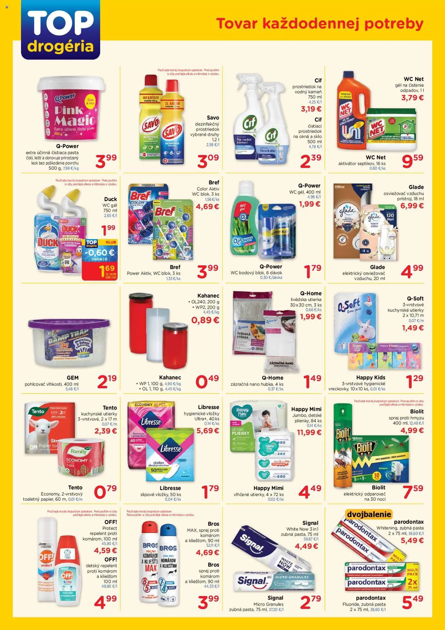 Nové TOP Drogéria akcie – leták je platný od 29.06.2026 | Strana: 2 | Produkty: Osviežovač vzduchu, Wc, WC NET, Zubná pasta