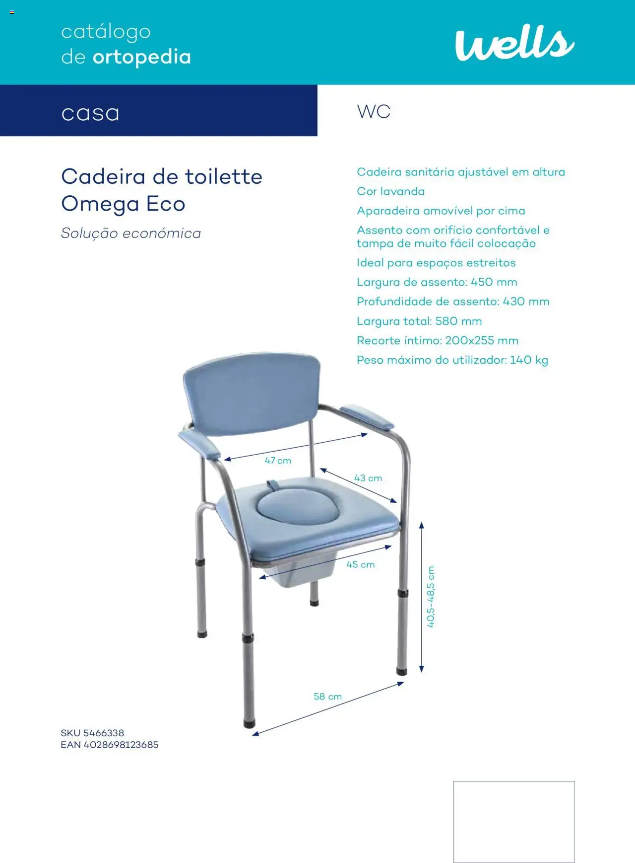 Well’s Catálogo de Ortopedia │ válido de 12/02/2024 | Página: 148 | Produtos: Cadeira