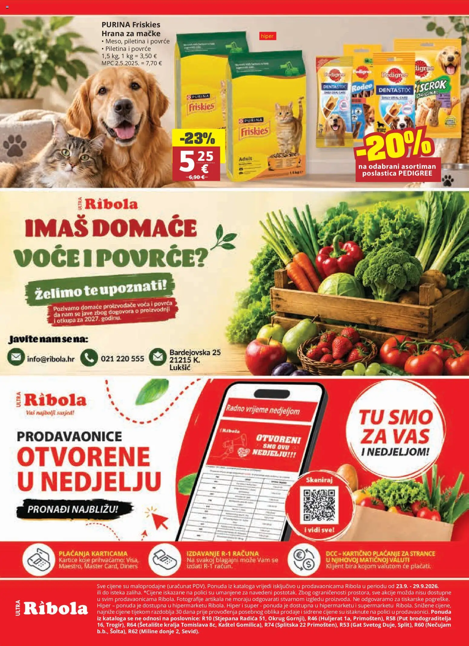Ribola katalog | vrijedi od 23.09.2026 | Stranica: 24 | Proizvodi: Piletina, Povrće, Hrana za mačke