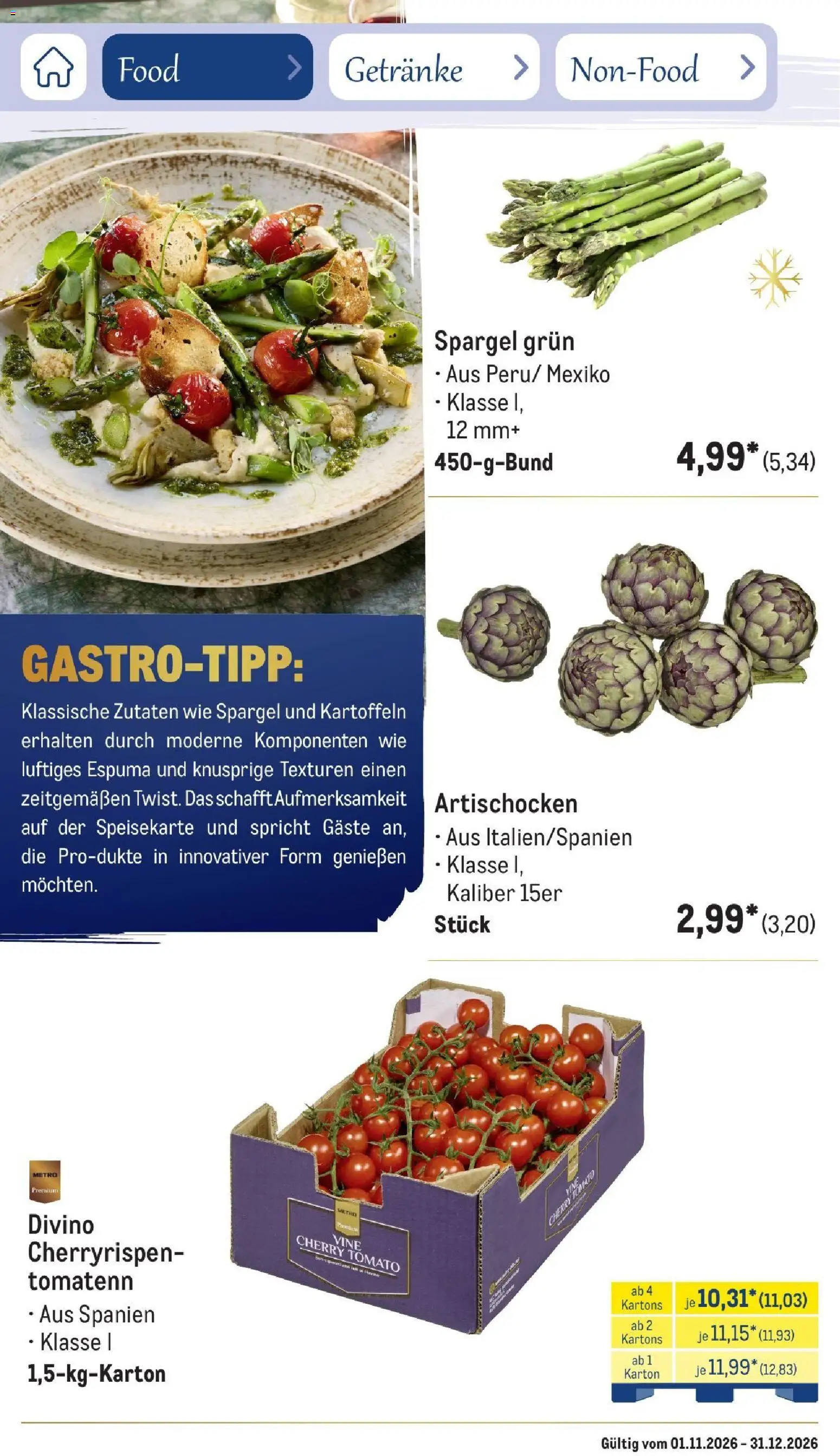 Metro Saisonkatalog Festtage voller Genuss – gültig ab 01.11.2026 | Seite: 25 | Produkte: Spargel, Kartoffeln