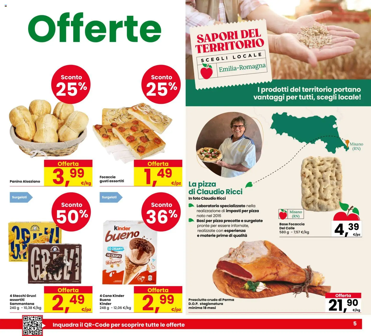 Volantino Eurospar del 23/07/2026 | Pagina: 5 | Prodotti: Prosciutto Crudo, Pizza, Focaccia, Prosciutto