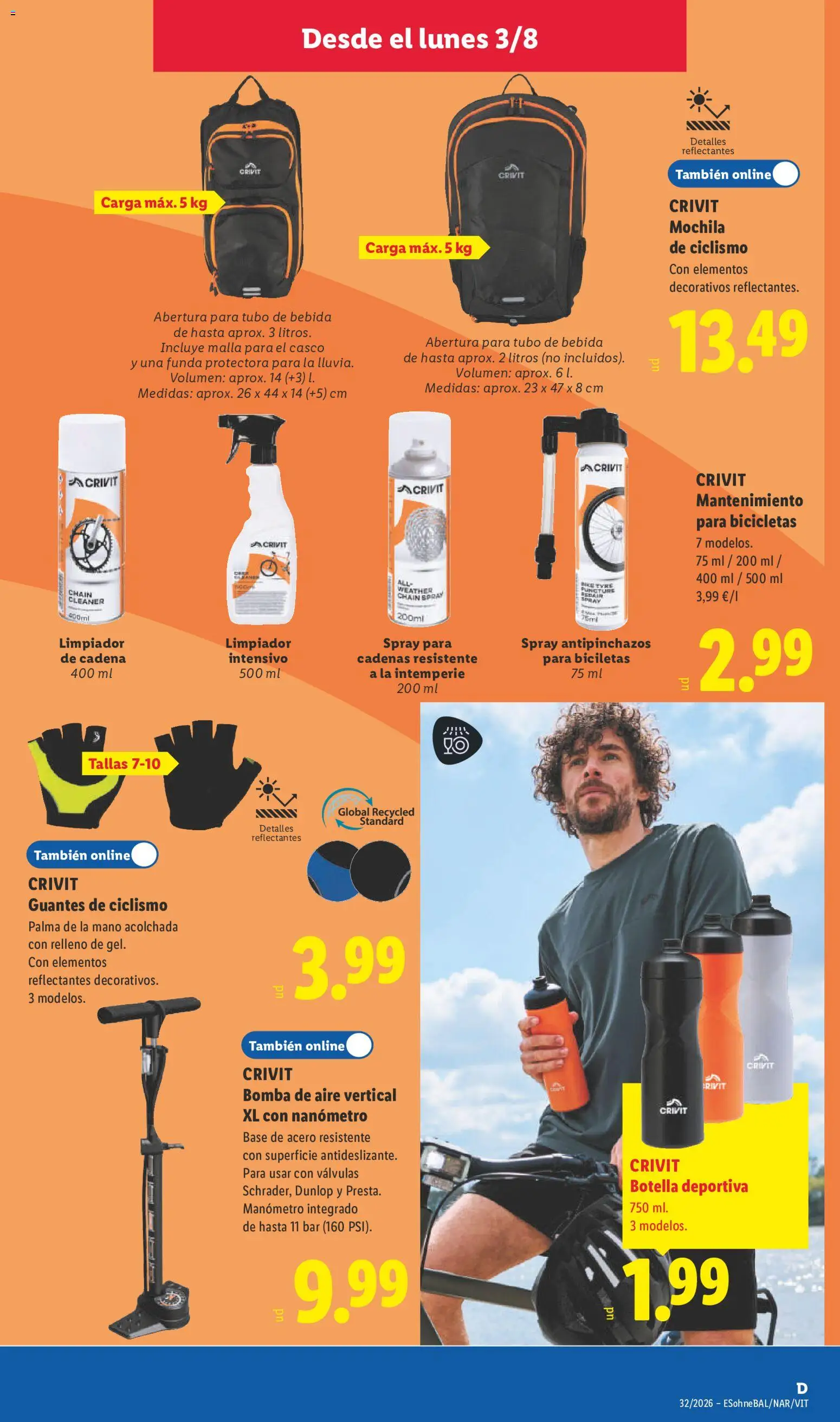 Lidl folleto de bazar │ válido desde el 03/08/2026 | Página: 15 | Productos: Mochila, Guantes, Funda, Manómetro