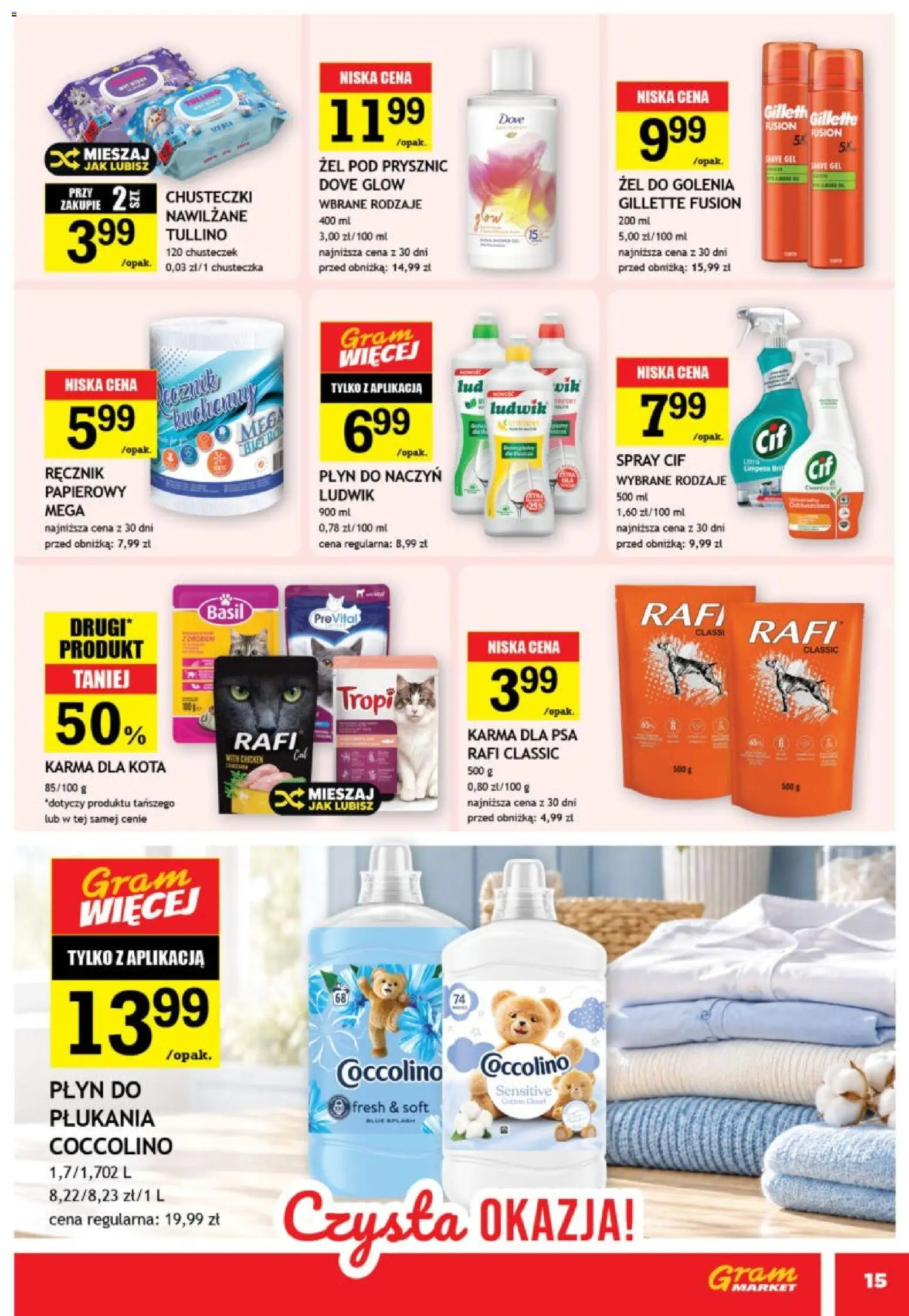 Gram Market gazetka od 21.10.2026 | Strona: 15 | Produkty: Chusteczki, Karma dla psa, Róż, Karma