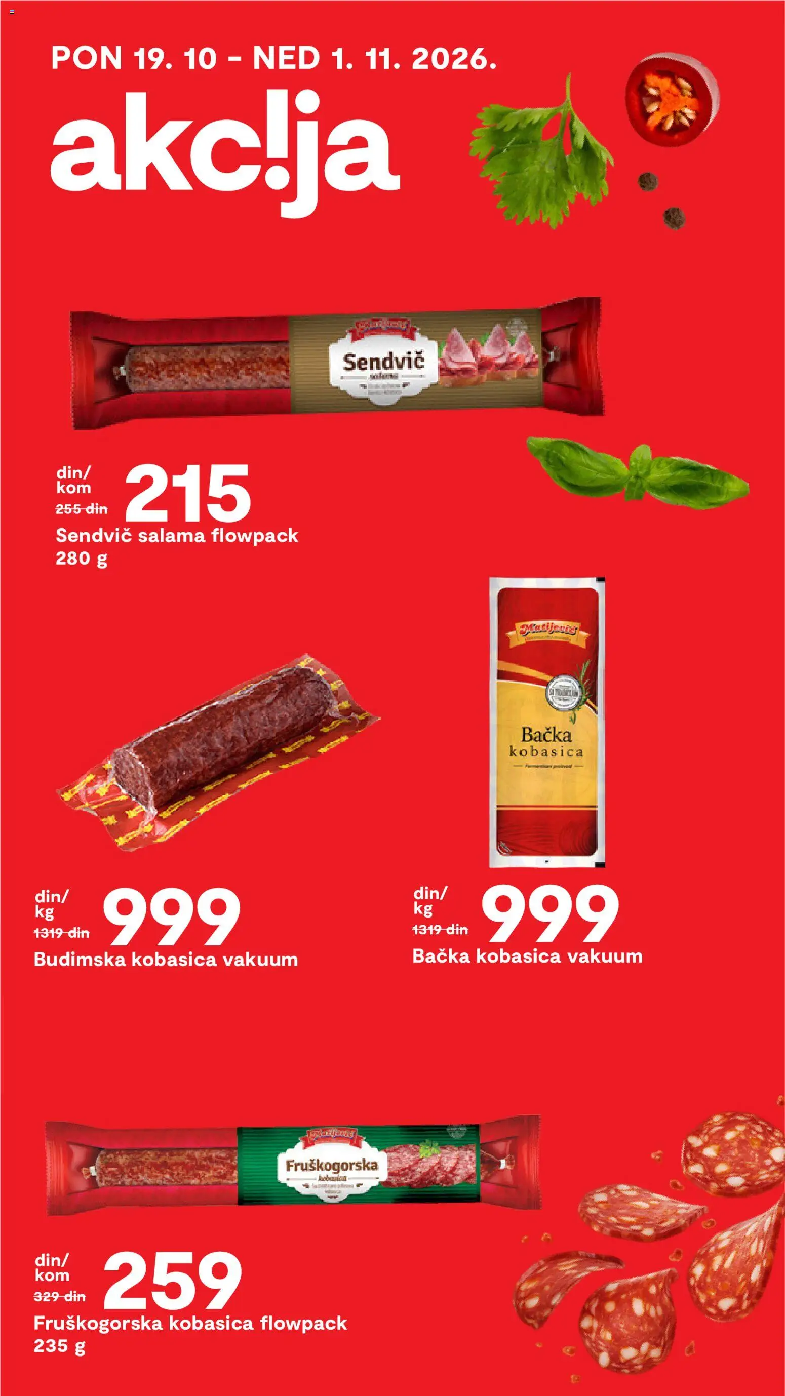Matijevic katalog - važi od 27.10.2026 | Strana: 11 | Proizvode: Budimska kobasica, Salama, Kobasica