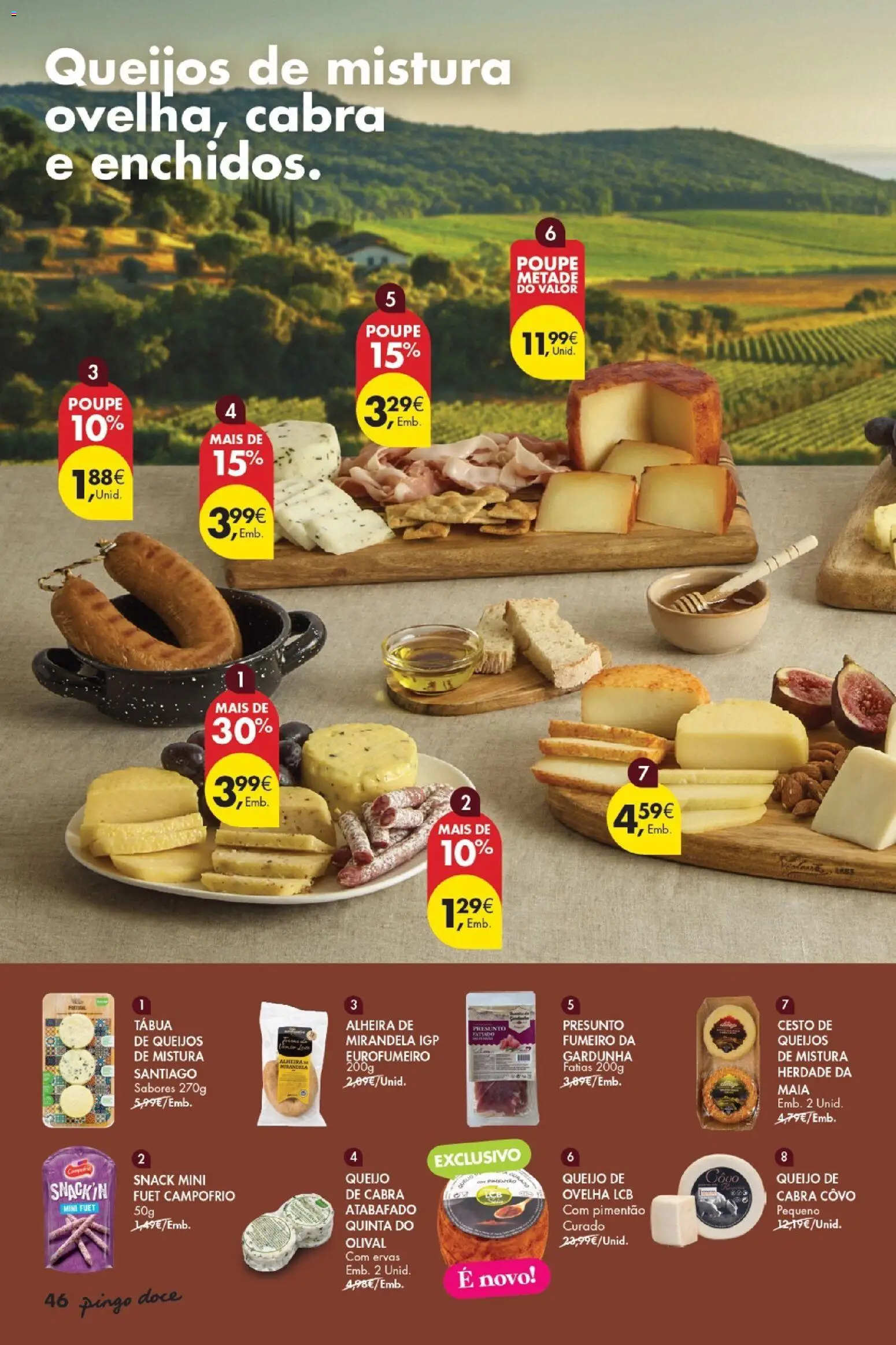 Pingo Doce - Vinhos e Sabores de Portugal Madeira │ válido de 15/09/2026 | Página: 46 | Produtos: Pimentão, Queijo, Presunto, Alheira